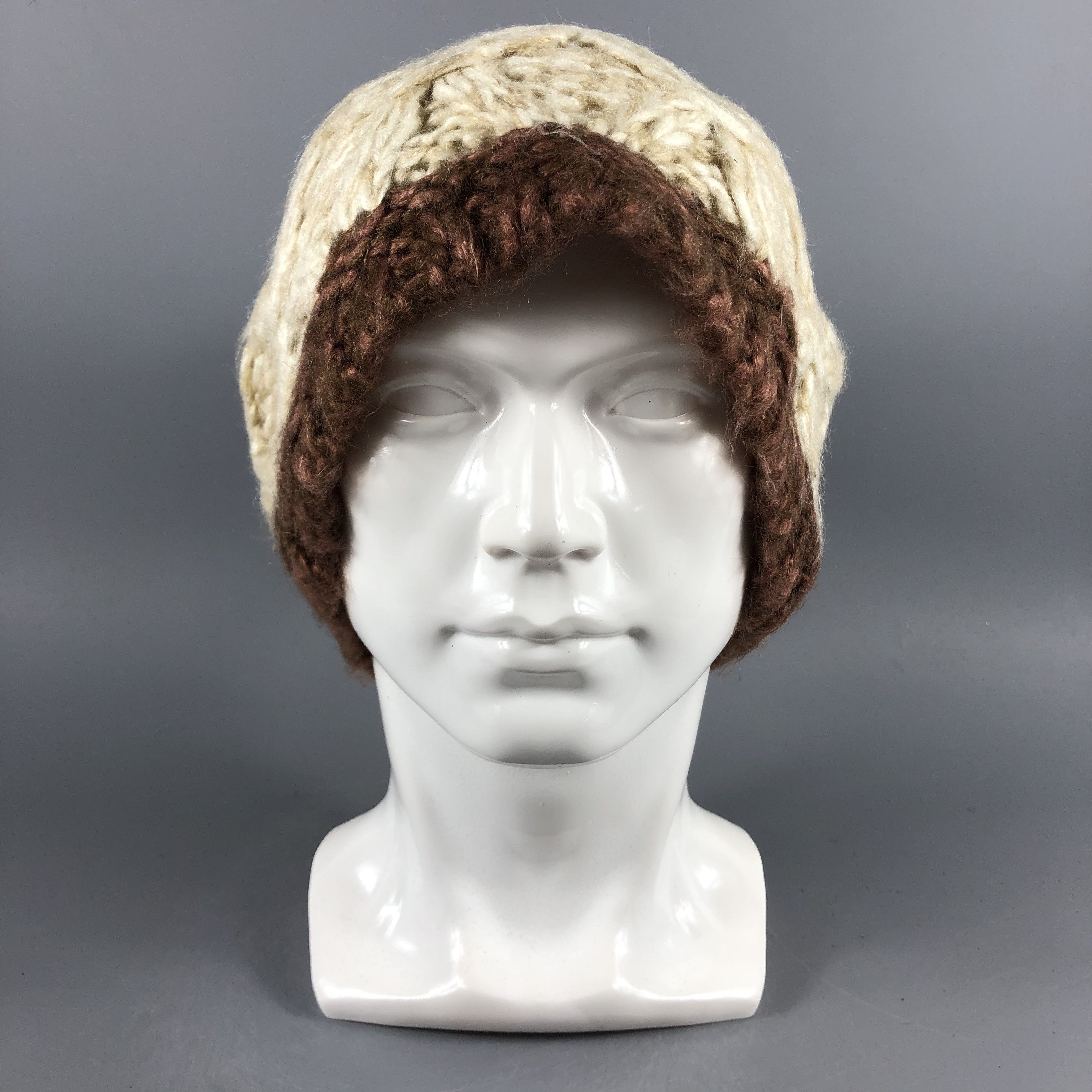 image of Vintage Knit Pompom Beanie Snow Hat Snow Cap -D1302, Men's