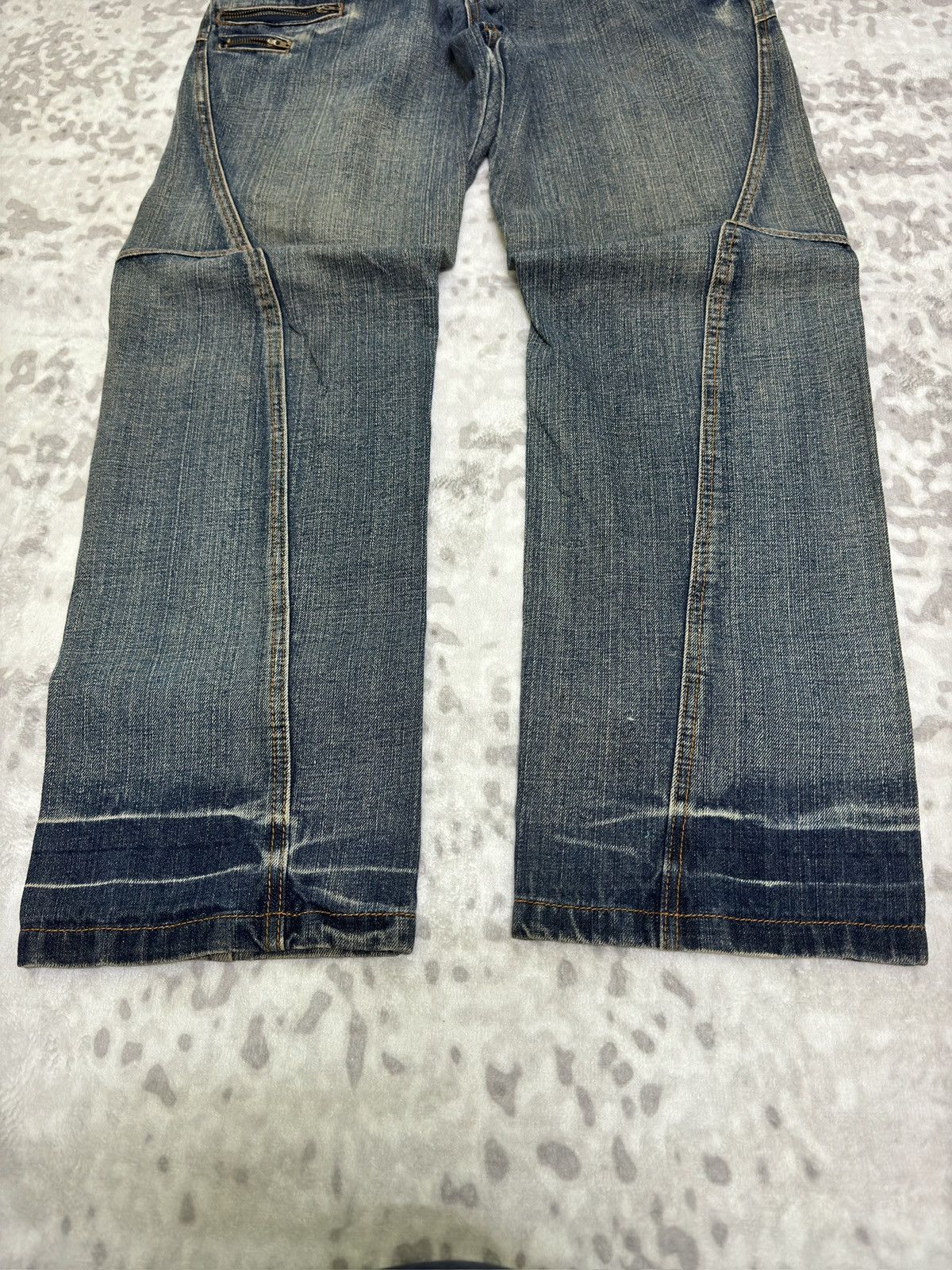 Le Grande Bleu (L.G.B.) Vintage Camel Active Double Waist Muddy Acid Wash Jeans Size US 32 / EU 48 - 6 Thumbnail