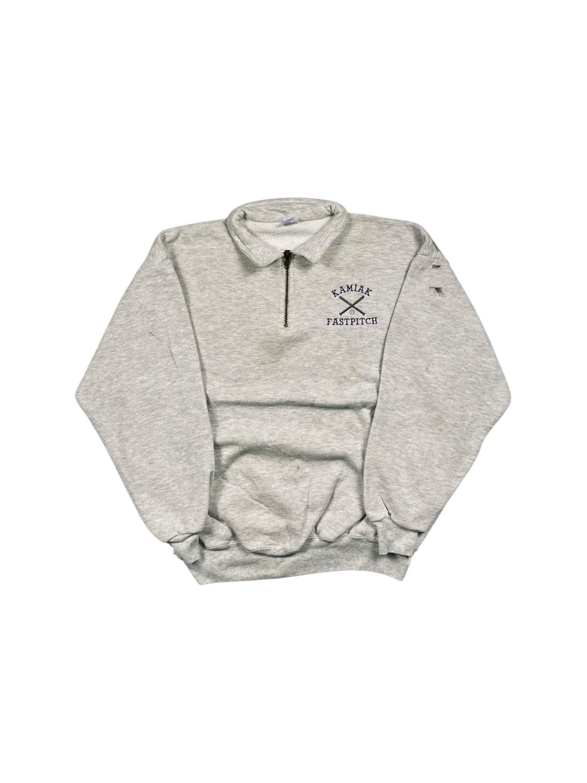 Jerzees Vintage 90s Kamiak Fastpitch Arntson Quarter Zip Size US XL / EU 56 / 4 - 1 Thumbnail