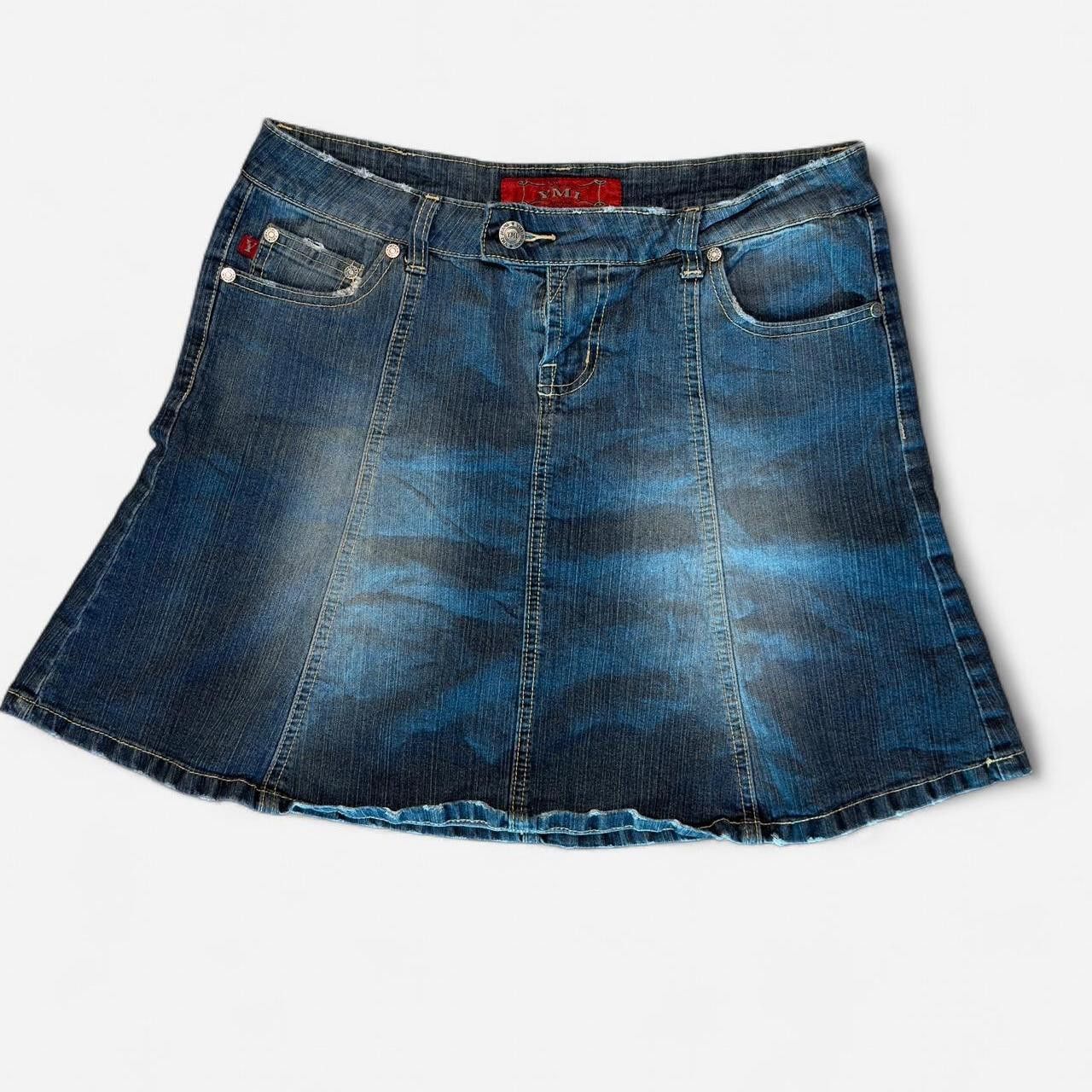 Other YMI Vintage Y2K Flare Mini Denim Skirt - Size 7 Size 27" / US 4 / IT 40 - 1 Thumbnail