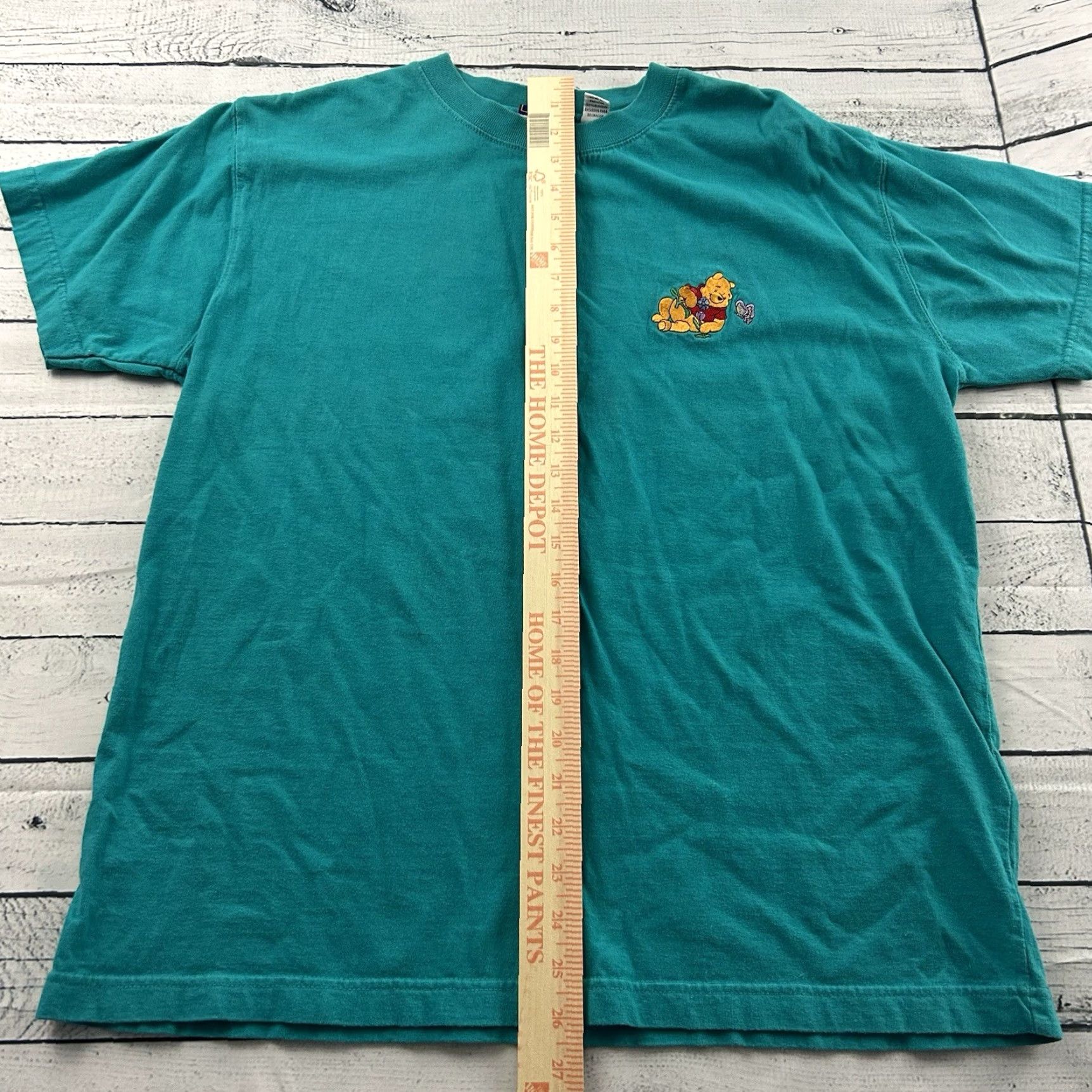 Altea VINTAGE Pooh T-Shirt Mens Large Teal Embroidered Short Sleeve Blue Winnie The Pooh Shirt Mens L Size US L / EU 52-54 / 3 - 4 Thumbnail