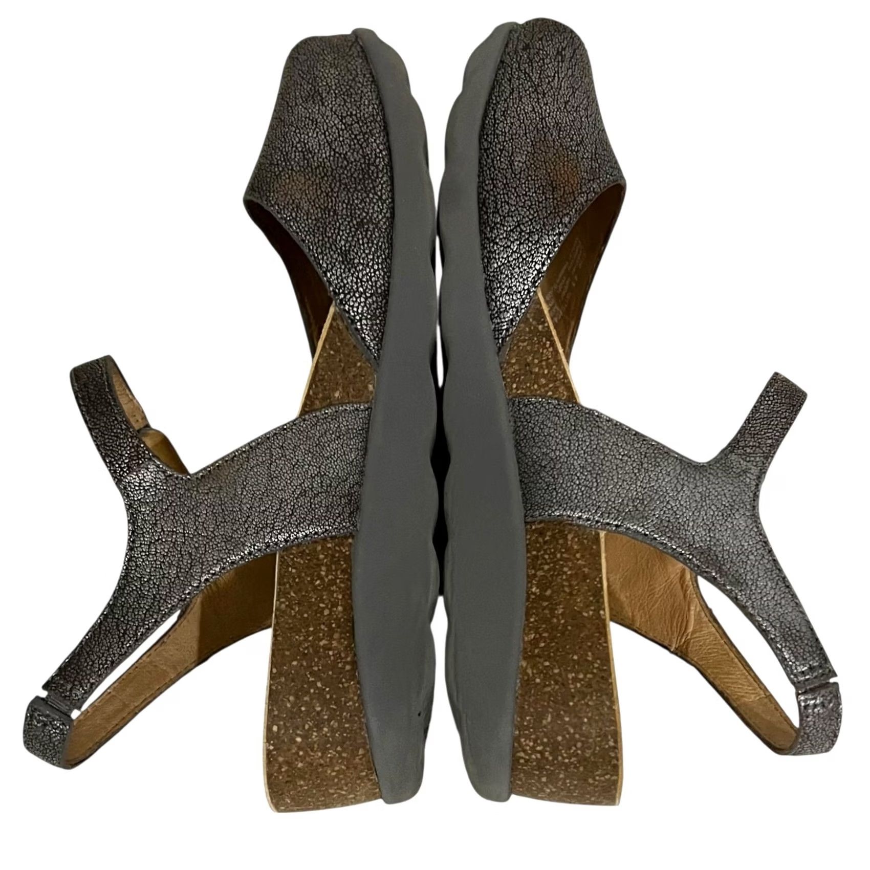 Dansko Dansko Marcy Metallic Pewter Women’s Sandal Peep Toe Ankle Strap Sz 41 11 US Sandal Women Peep toe Ankle Strap Silver Leather Hook & Loop Size US 11 / IT 41 - 7 Thumbnail