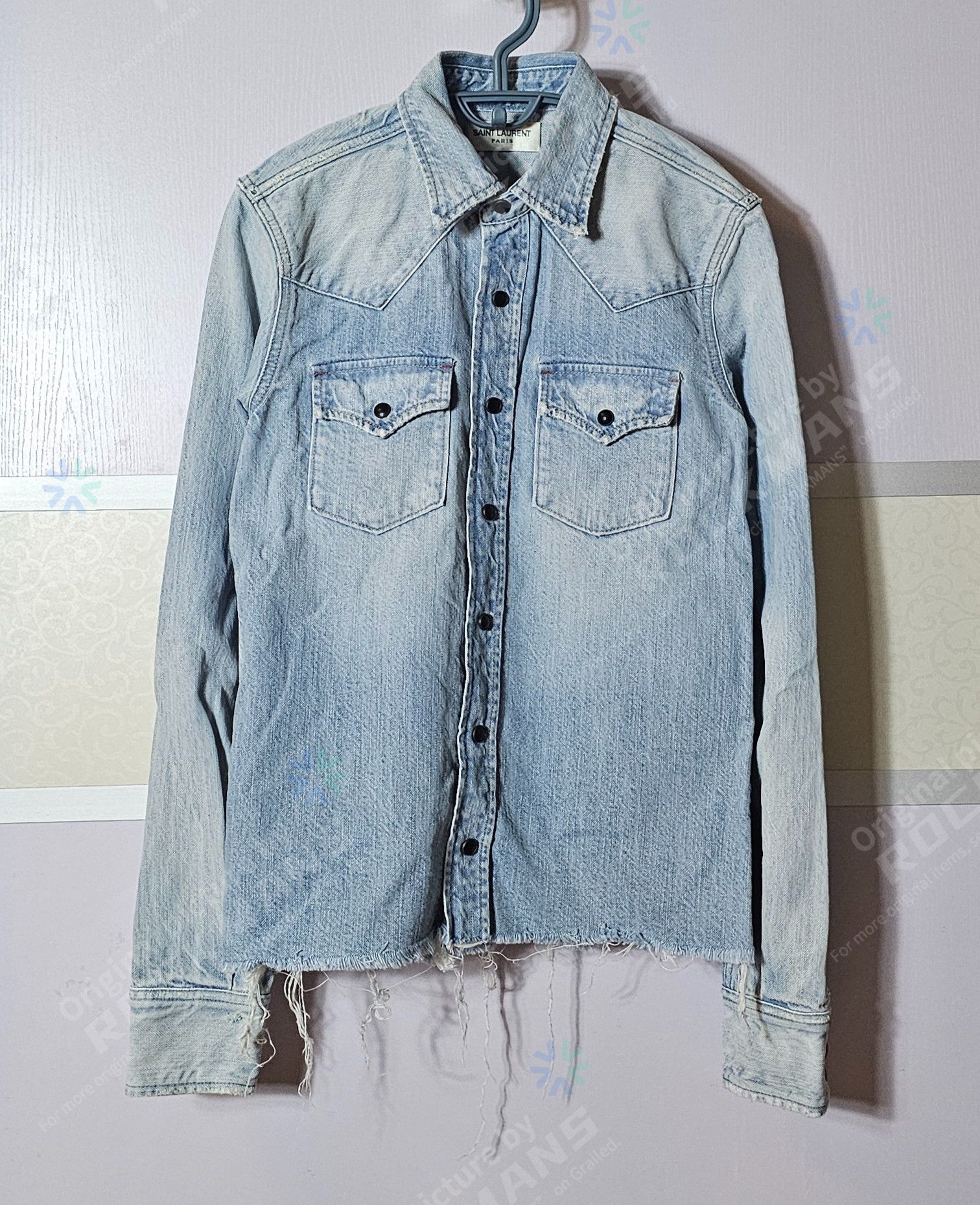 Saint Laurent Paris Saint Laurent SLP Women's Washed Denim Shirt Size S Like New Size S / US 4 / IT 40 - 2 Thumbnail