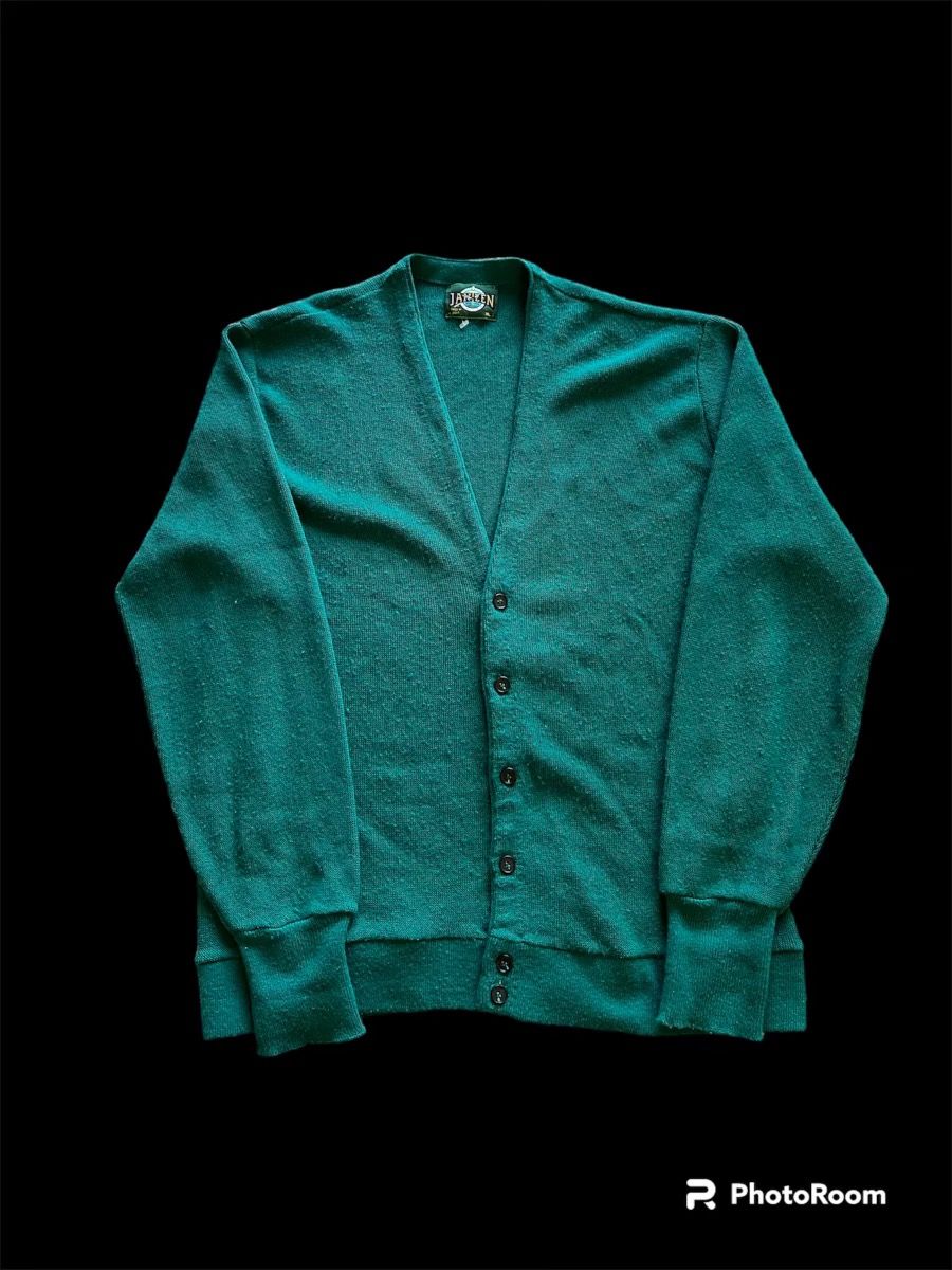 Vintage Crazy Vintage 80s Jantzen Teal Green Fuzzy Cardigan Wool