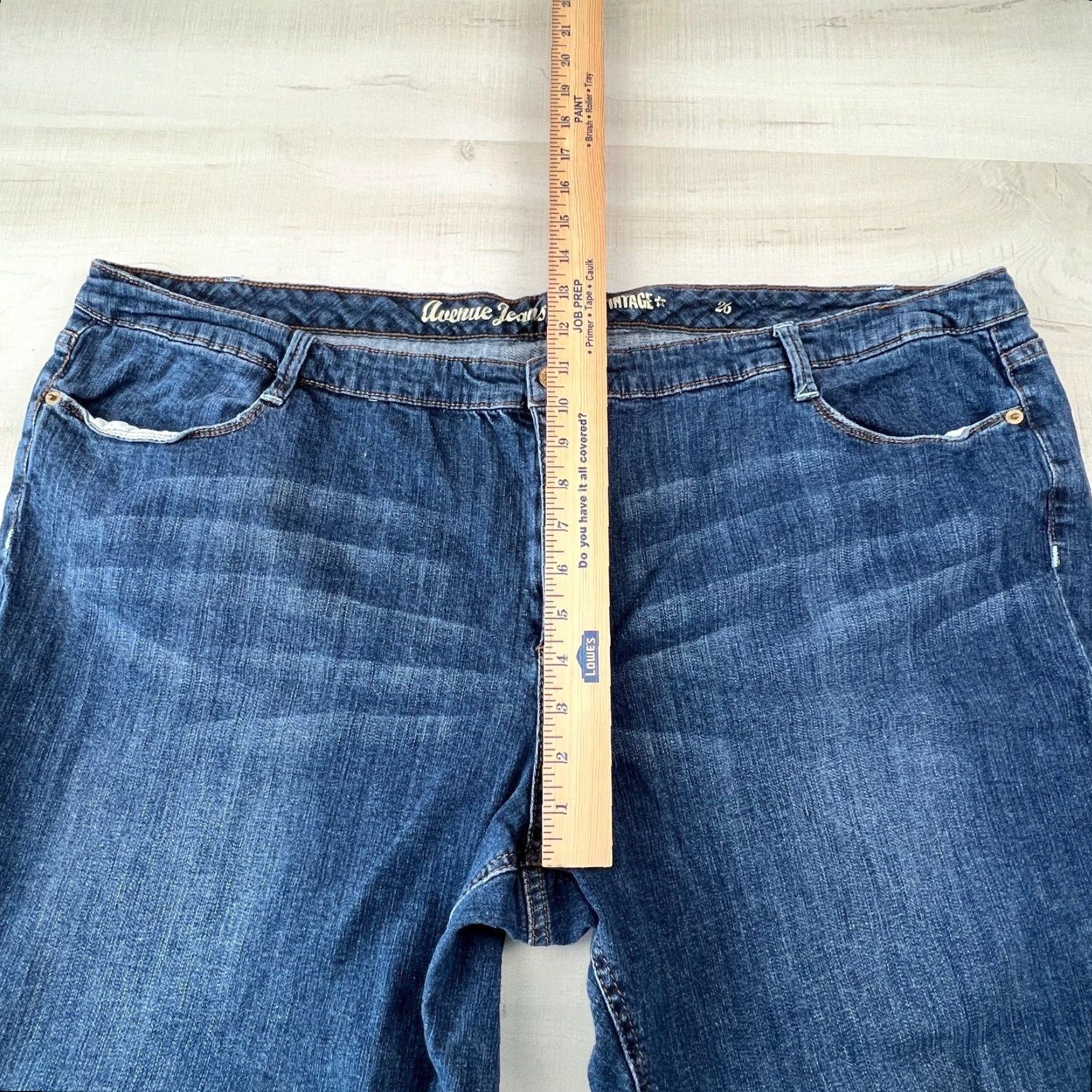 Avenue Avenue Jeans Womens Bootcut Jeans 26 Plus Blue Distressed Knee Denim Size 26" / US 2 / IT 38 - 6 Thumbnail