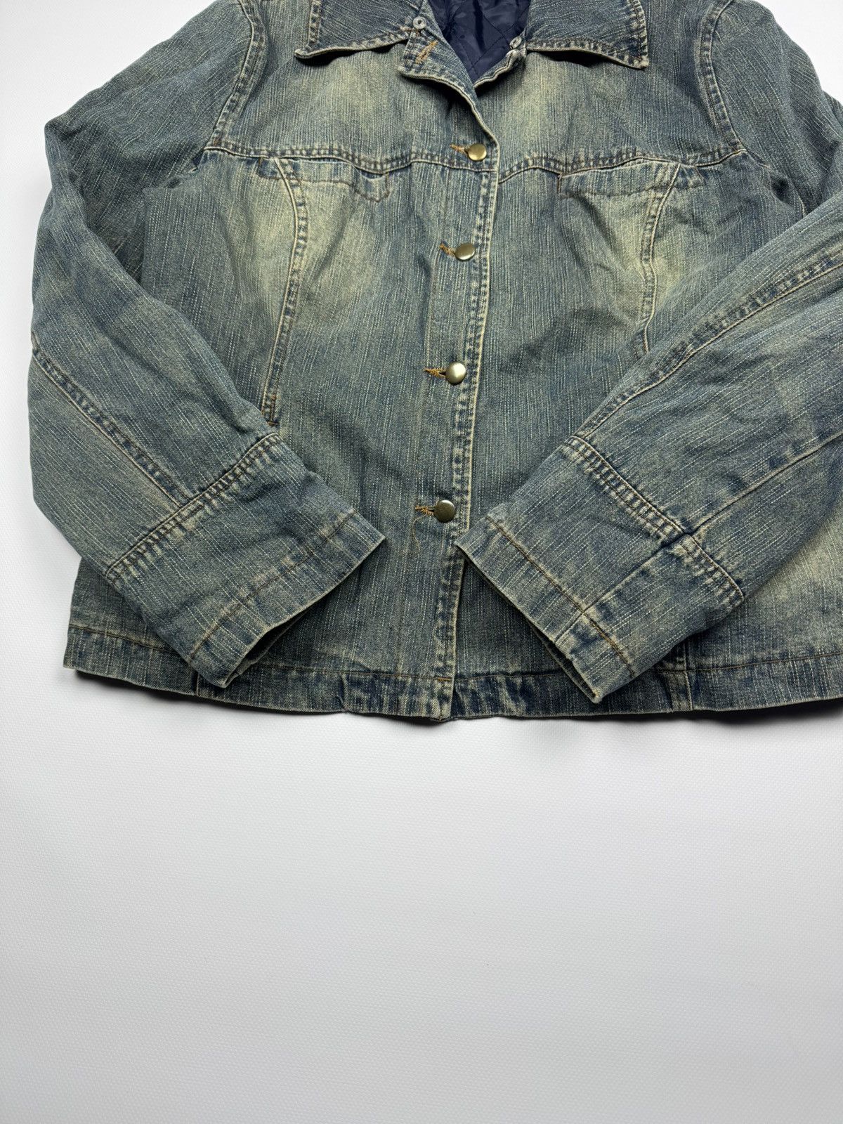 If Six Was Nine Vintage If Six Was Nine Disressed Washed Denim Jacket Size L / US 10 / IT 46 - 3 Thumbnail
