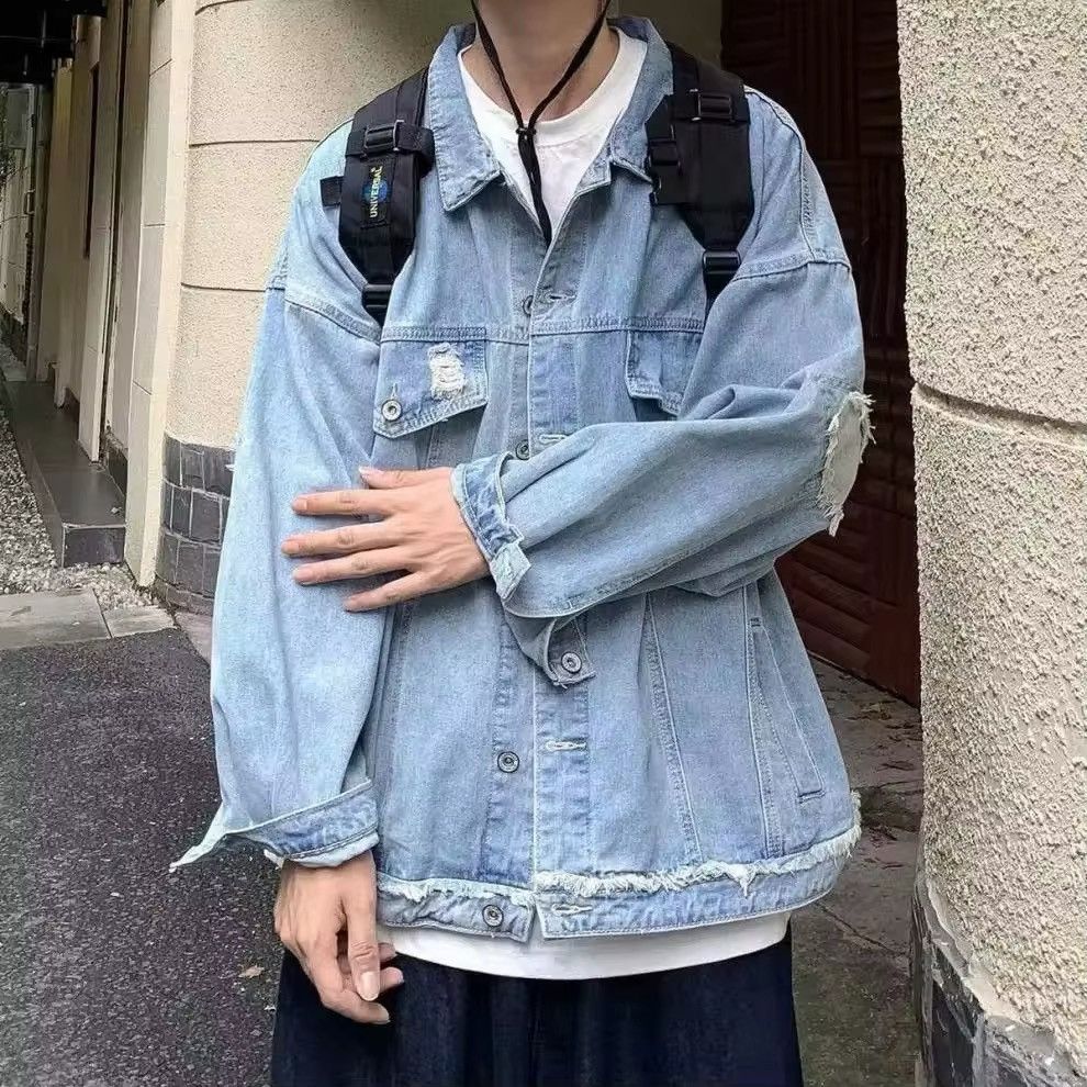 Jean Retro Blue Oversized Harajuku Denim Jacket Size US L / EU 52-54 / 3 - 1 Thumbnail