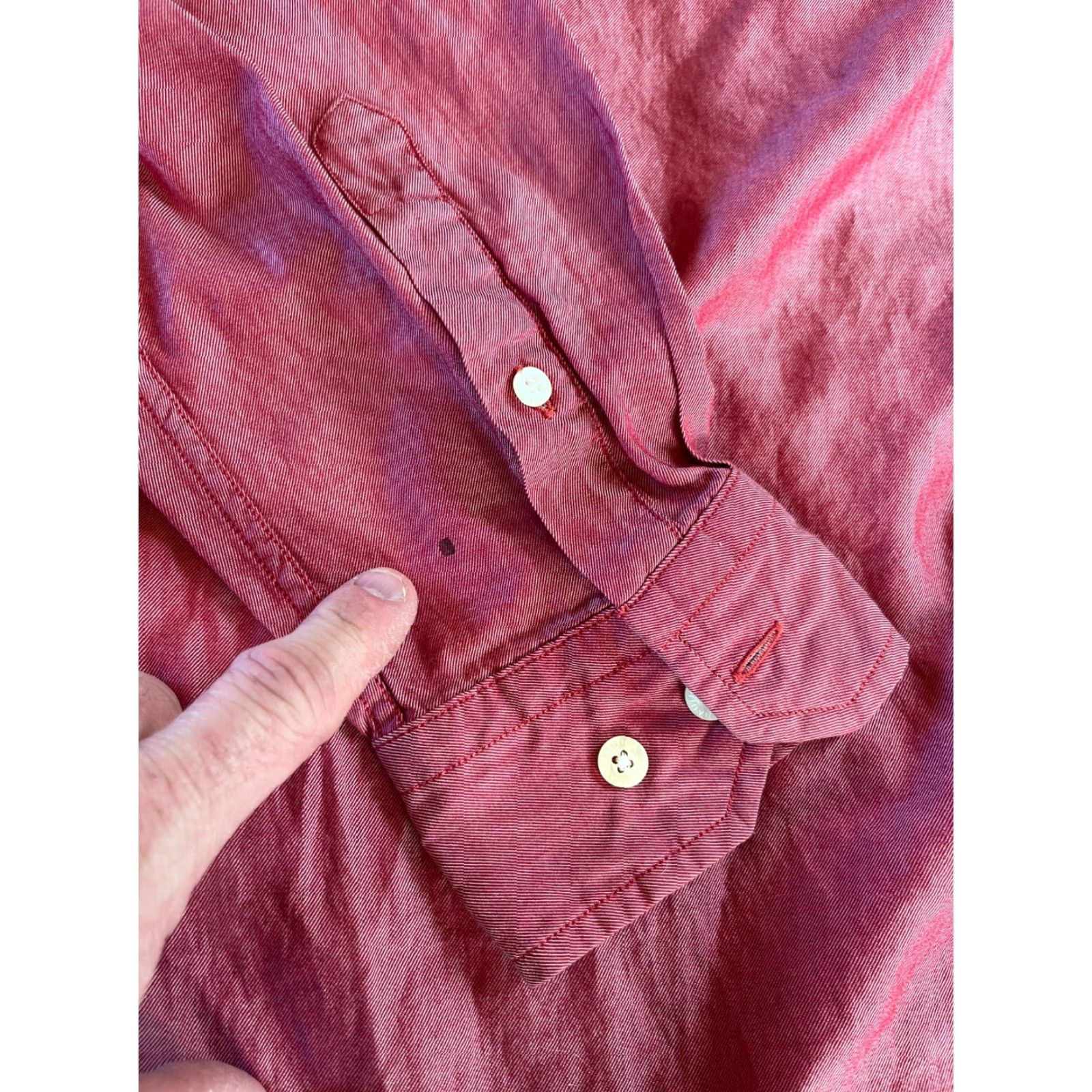 Nautica Nautica Shirt, Men's Large, Red, Button-Down Dress Shirt, Long Sleeve, Casual, Regular Fit, Button Up, Collared, Vintage: No, - Size 42R - 5 Thumbnail