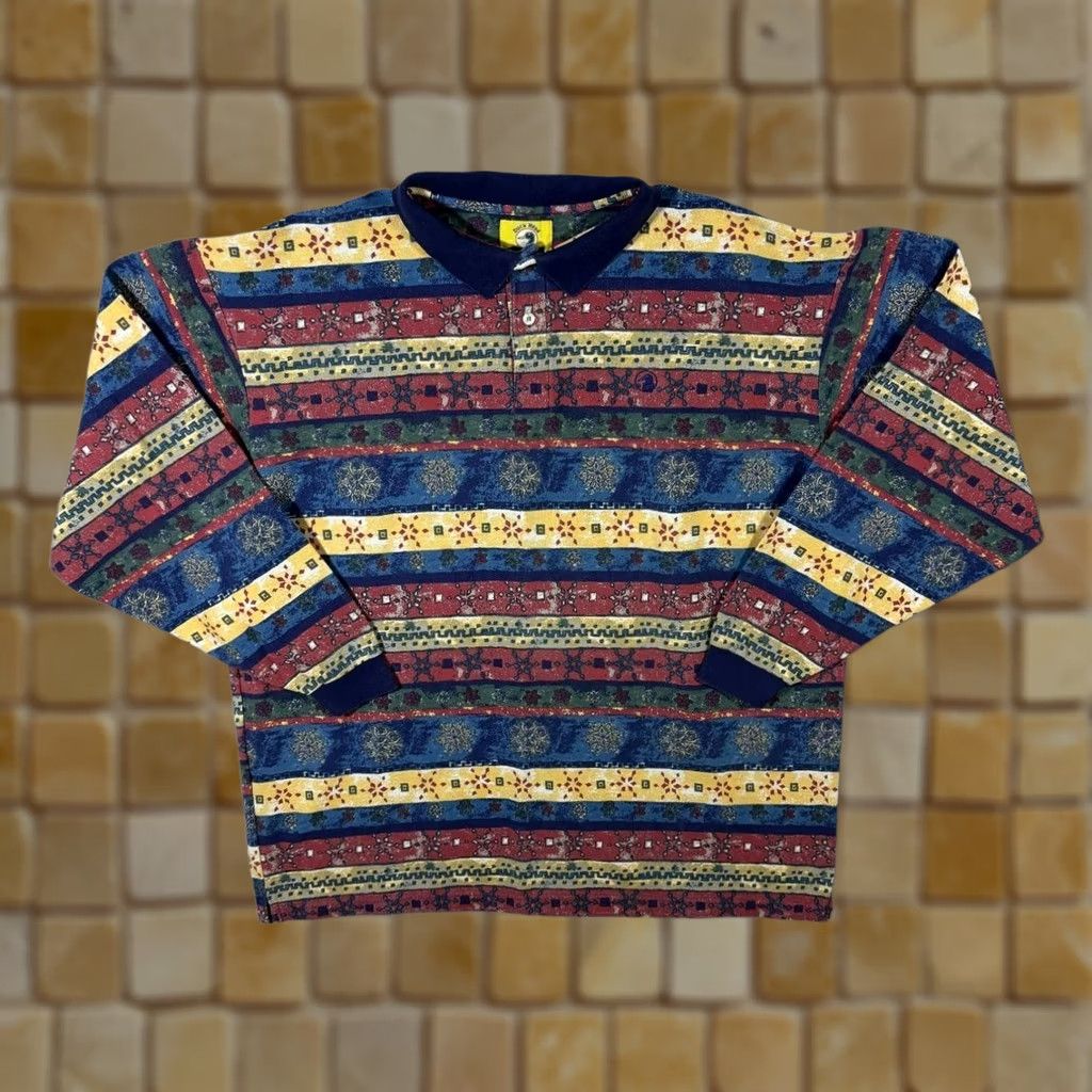 Vintage VINTAGE Duck Head Polo Shirt XL Multicoloured Long Sleeve Shirt Mens Size US XL / EU 56 / 4 - 1 Thumbnail