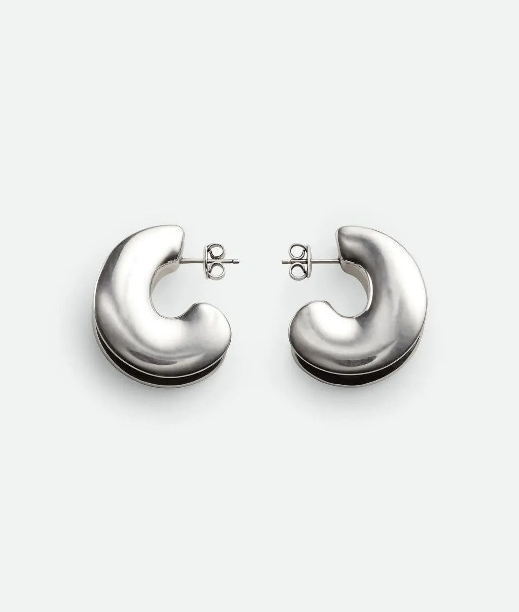 Bottega Veneta o1w1db10525 Size: OS / Large H Beam Earrings in Silver Size ONE SIZE - 1 Thumbnail