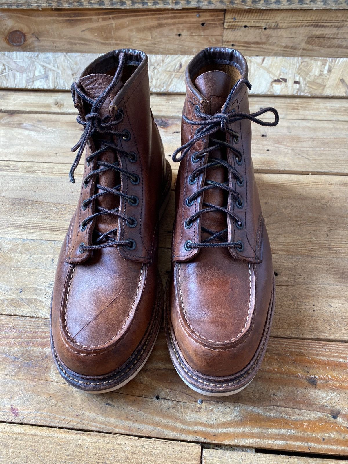 Red Wing Redwing moc-toe style 1907 brown leather boots US8.5 uk7.5 Size US 8.5 / EU 41-42 - 2 Thumbnail