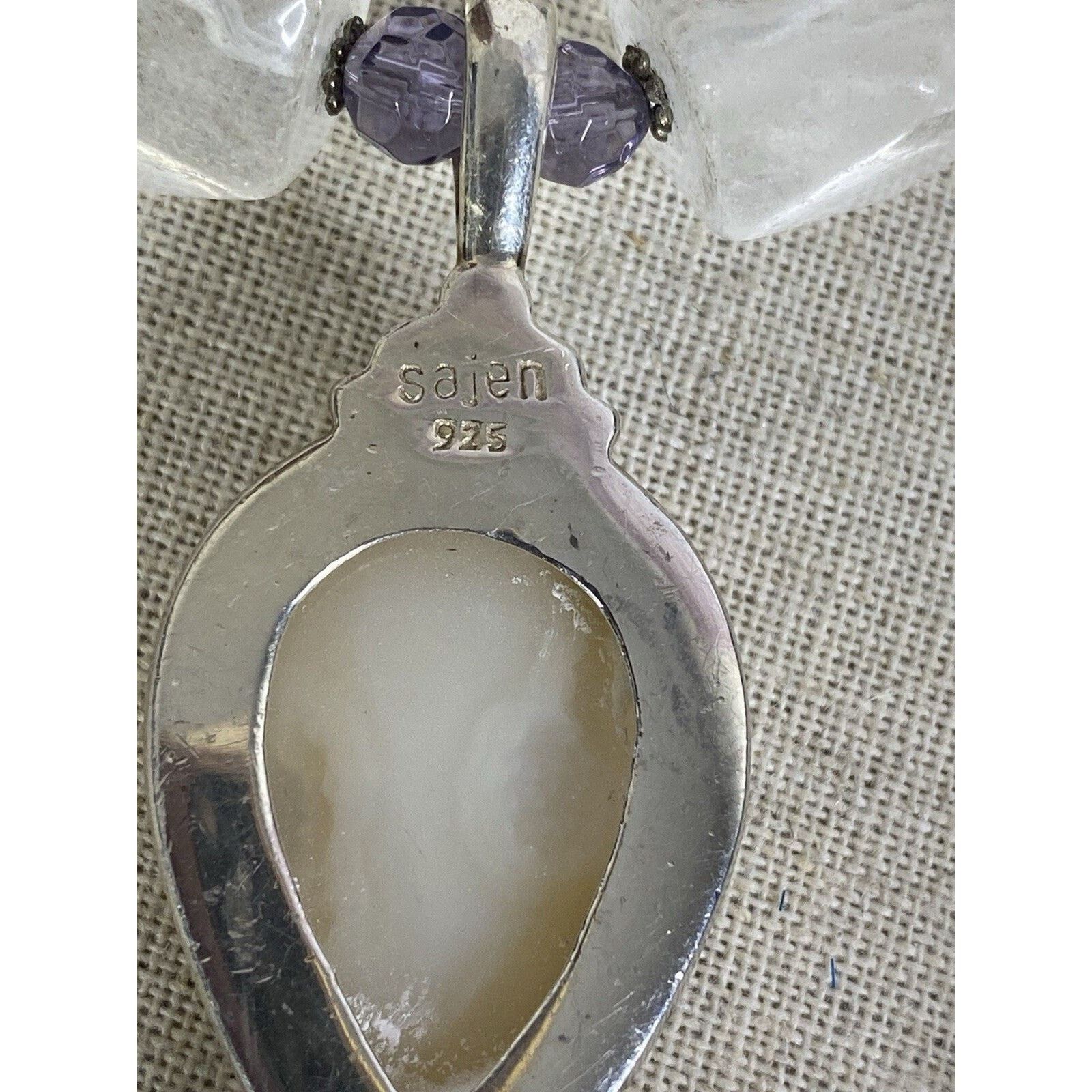 The Unbranded Brand SAJEN 925 STATEMENT PURPLE Catseye & DRUZY QUARTZ NECKLACE Size ONE SIZE - 8 Thumbnail