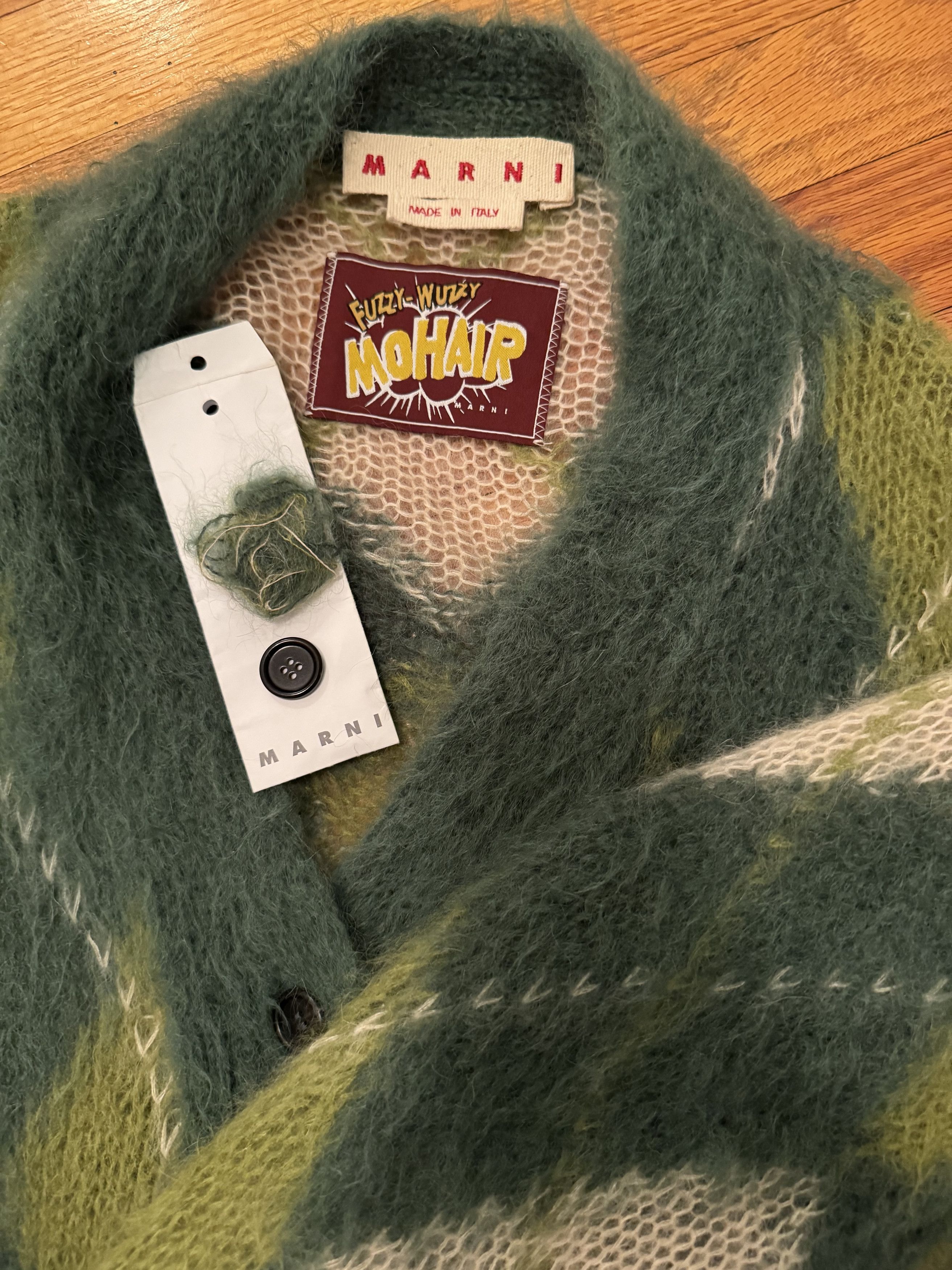 Marni Marni Fuzzy Wuzzy Argyle Mohair-blend Cardigan NWT Size S / US 4 / IT 40 - 6 Thumbnail