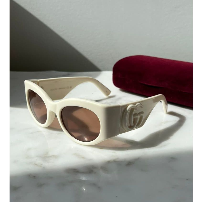 NEW Gucci GG1544S Ivory White Thick Rim Marmont Sunglasses