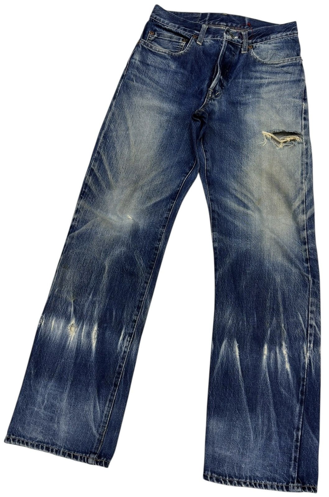 Okura 🔥OKURA SELVEDGE DISTRESSED DENIM JEANS HOLLYWOOD RANCHMARKET Size US 26 / EU 42 - 5 Thumbnail