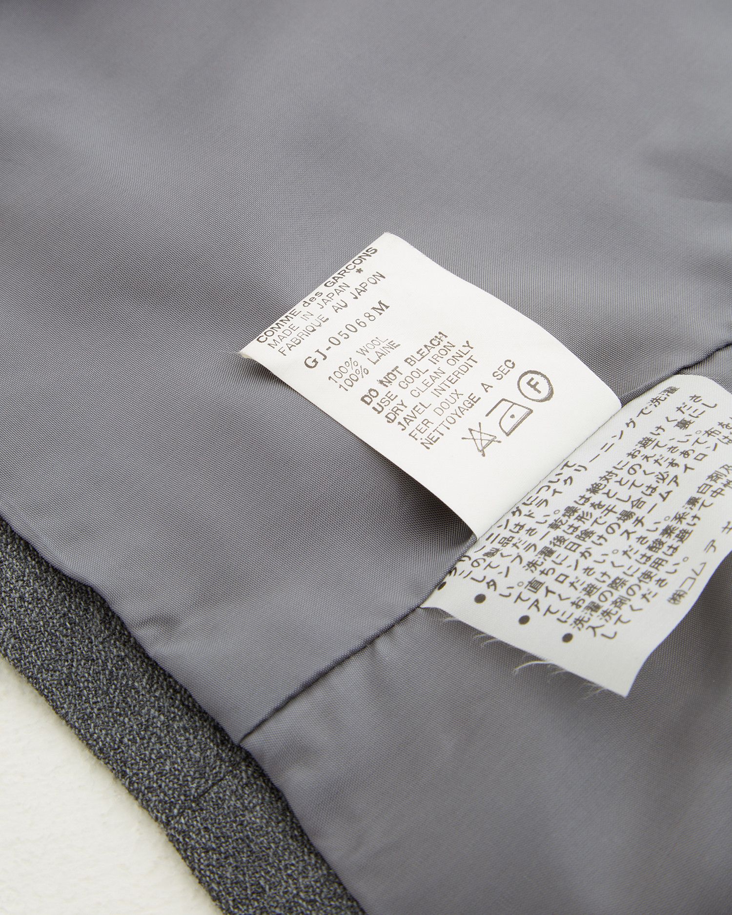 Comme des Garcons F/W 1987 Grey cropped jacket Size M / US 6-8 / IT 42-44 - 8 Thumbnail