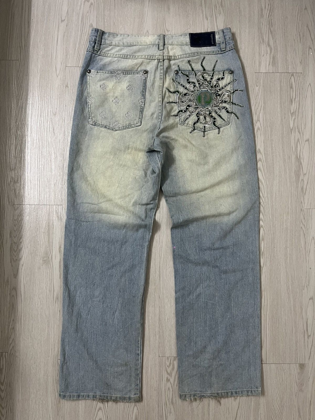 Pelle Pelle Vintage Y2k Pelle Pelle Dragon Embroidery Baggy Jeans Size US 36 / EU 52 - 6 Thumbnail