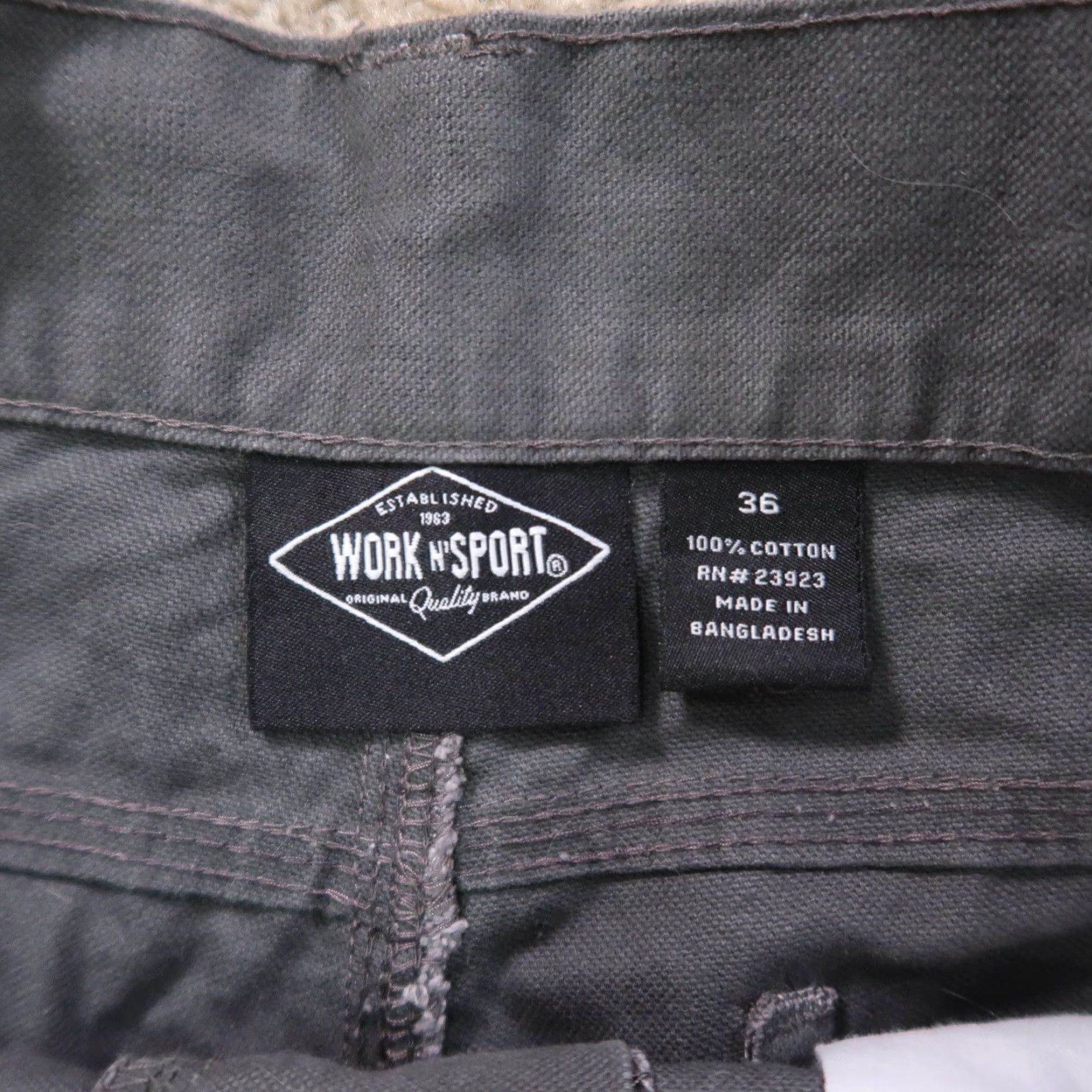 Vintage Work n' Sport Carpenter Shorts Mens 36 Gray Canvas Bermuda Workwear 80s Casual Size US 36 / EU 52 - 2 Thumbnail