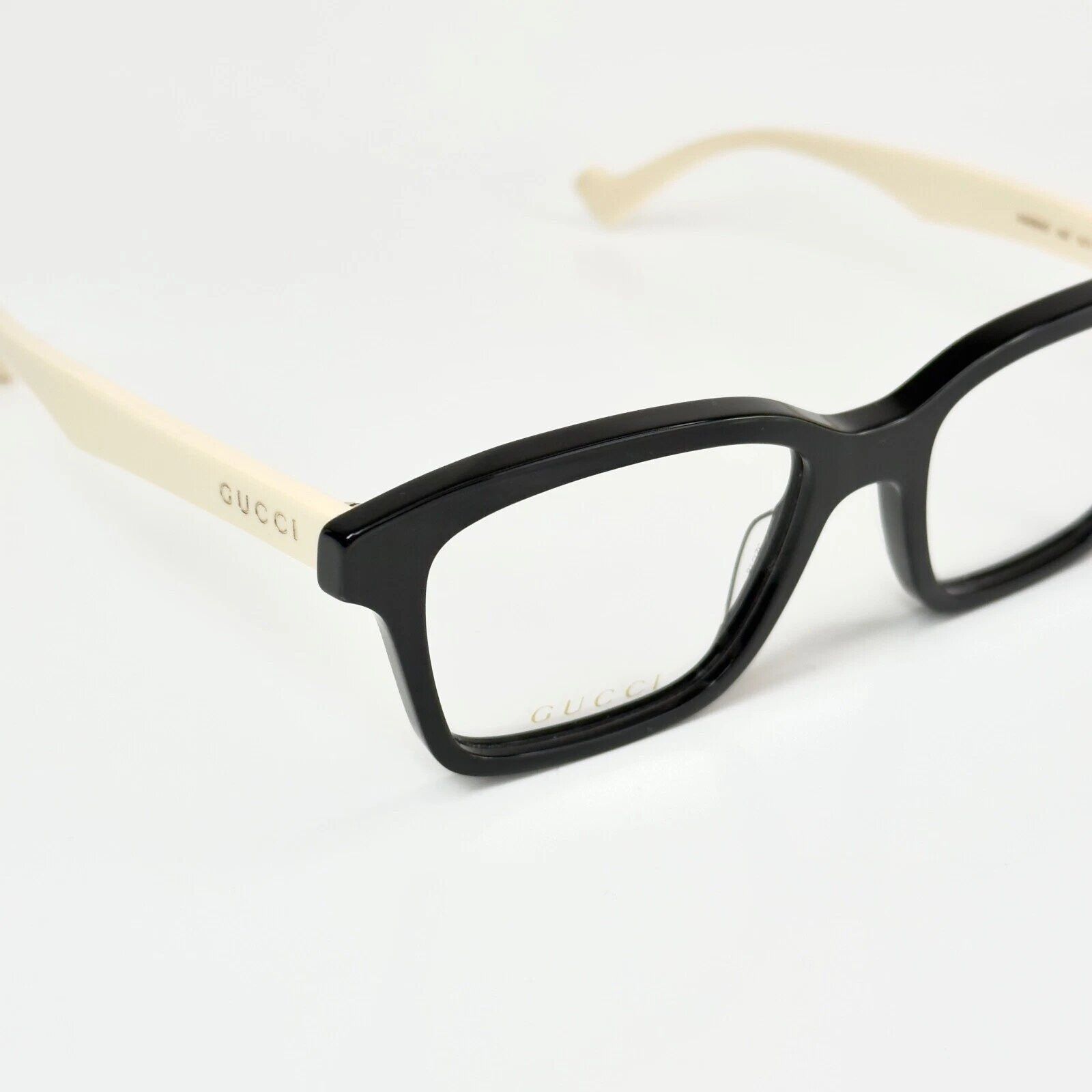 Gucci GUCCI GG0964O 0964 Black White Rectangular Eyeglasses 002 Size ONE SIZE - 8 Thumbnail