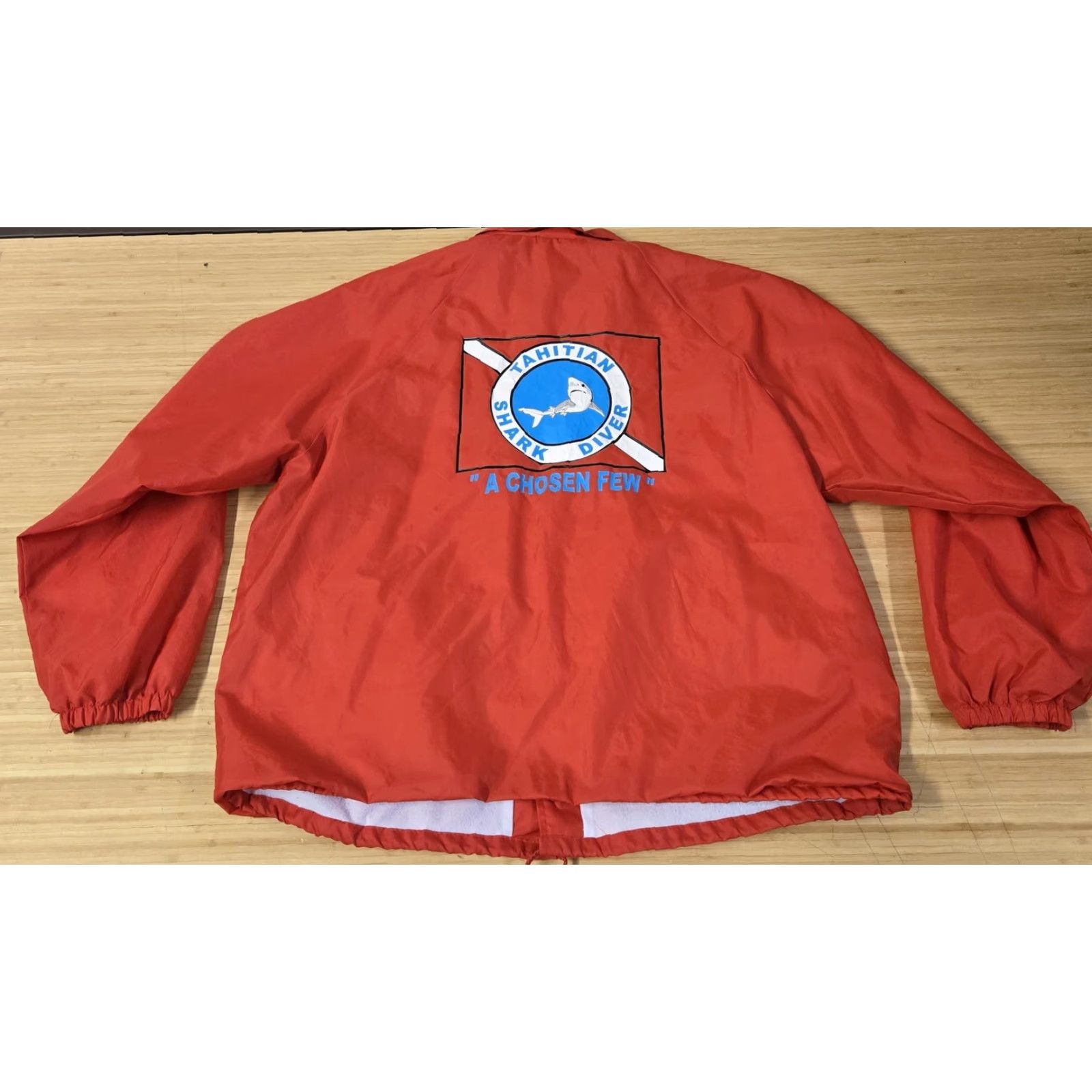 Coach VINTAGE Cardinal Jacket Mens XL Snap Front Windbreaker Raglan Stripes Red Tahitian Shark Diver 90s Size US XL / EU 56 / 4 - 6 Thumbnail