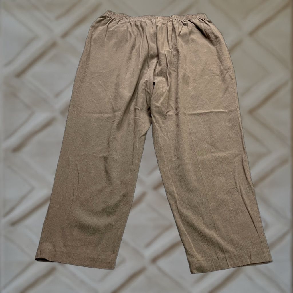 Etro VINTAGE Metro New York Pants Womens Brown Elastic Waist Rayon Tapered 34x26 Size 24" / US 00 / IT 34 - 1 Thumbnail