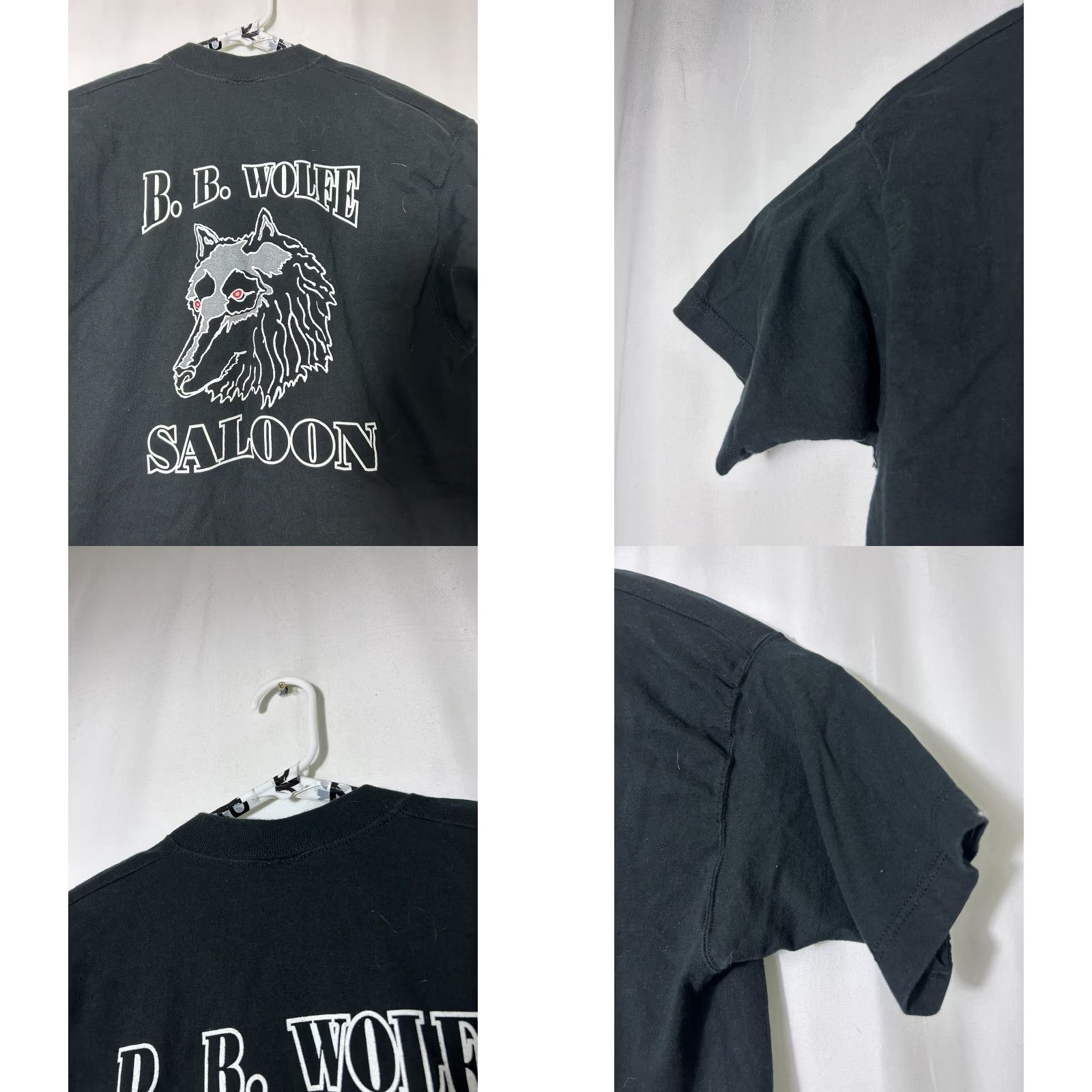 Fruit Of The Loom VINTAGE Mens Large Short Sleeve Black Shirt Wolfe Saloon Cameron Park Size US L / EU 52-54 / 3 - 8 Thumbnail