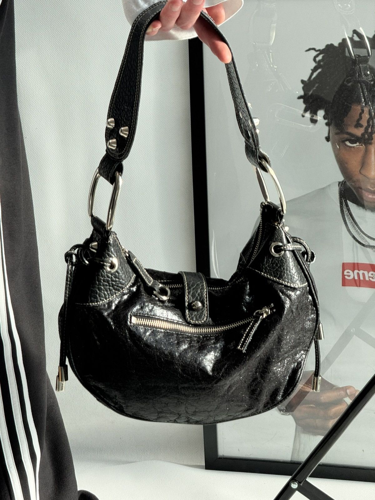 Guess Guess vintage buckle logo bag baguette mini 00s Y2k Handbag Size ONE SIZE - 10 Thumbnail