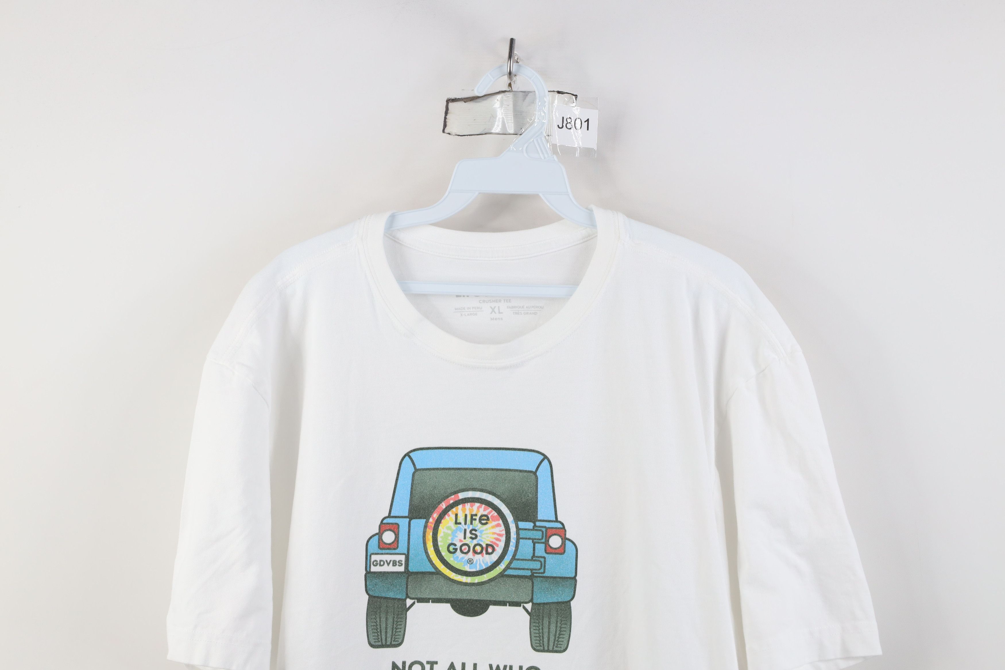Life is Good Life is Good Jeep Not All Who Wander Are Lost T-Shirt White Size US XL / EU 56 / 4 - 2 Thumbnail
