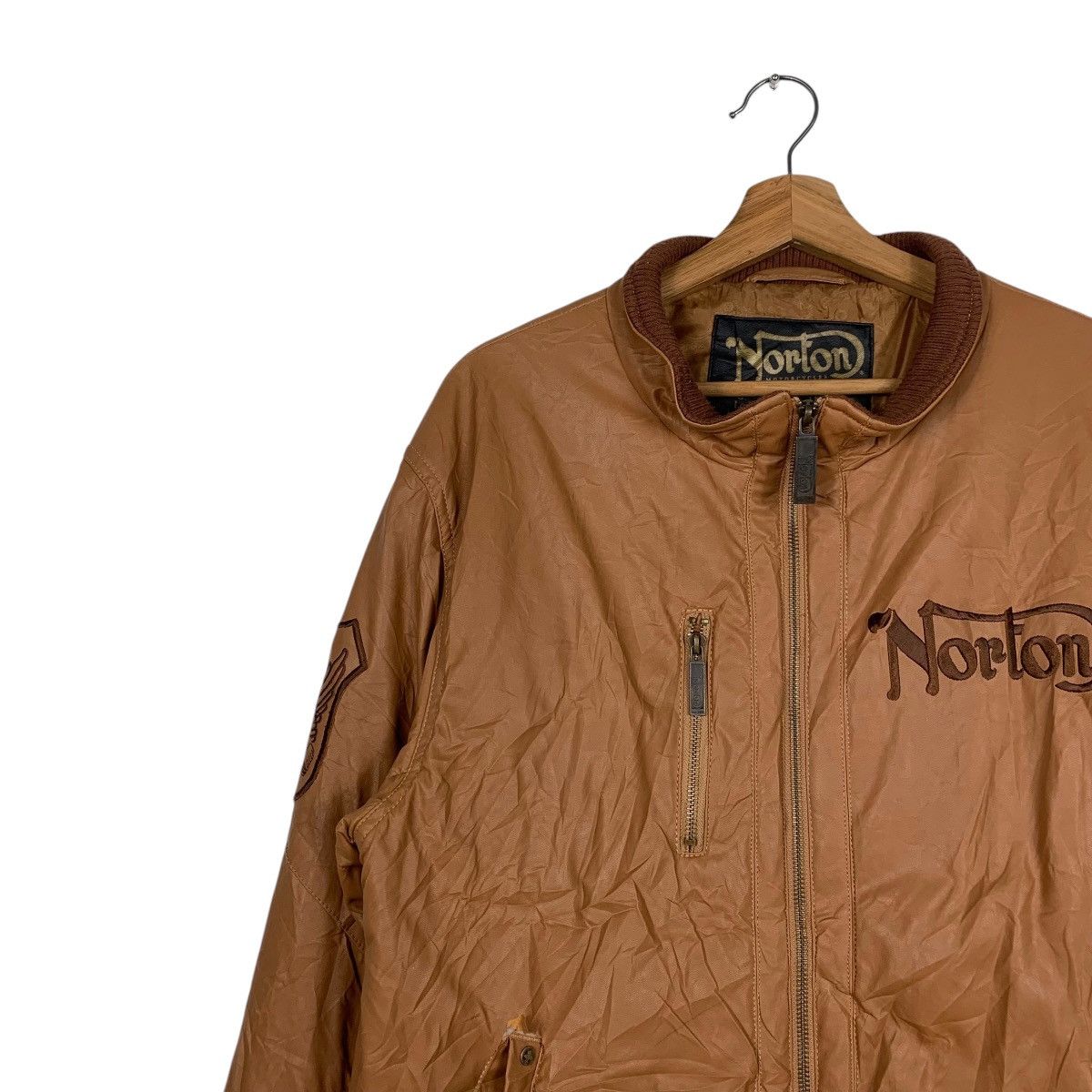 Japanese Brand Norton Motorcycle Riding Synthetic Leather Jacket Size US XXL / EU 58 / 5 - 6 Thumbnail