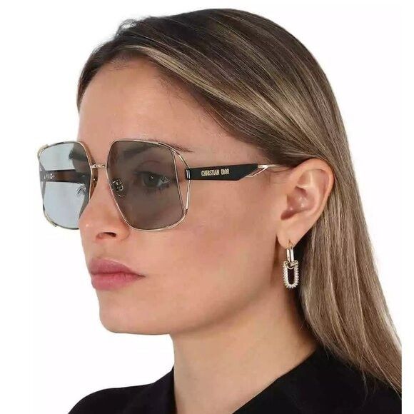 image of New Dior ArchiDior S1U - B0C0 Square Sunglasses in Blue, Men's