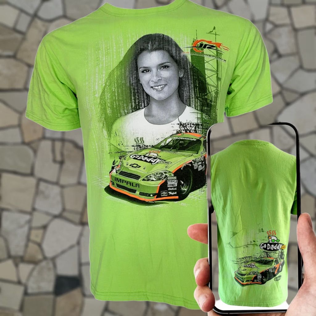 Chase Authentics Chase Authentics NASCAR Danica Patrick GoDaddy T-Shirt M Green Pre-Shrunk Cotton—Vintage? No. Size US M / EU 48-50 / 2 - 1 Thumbnail