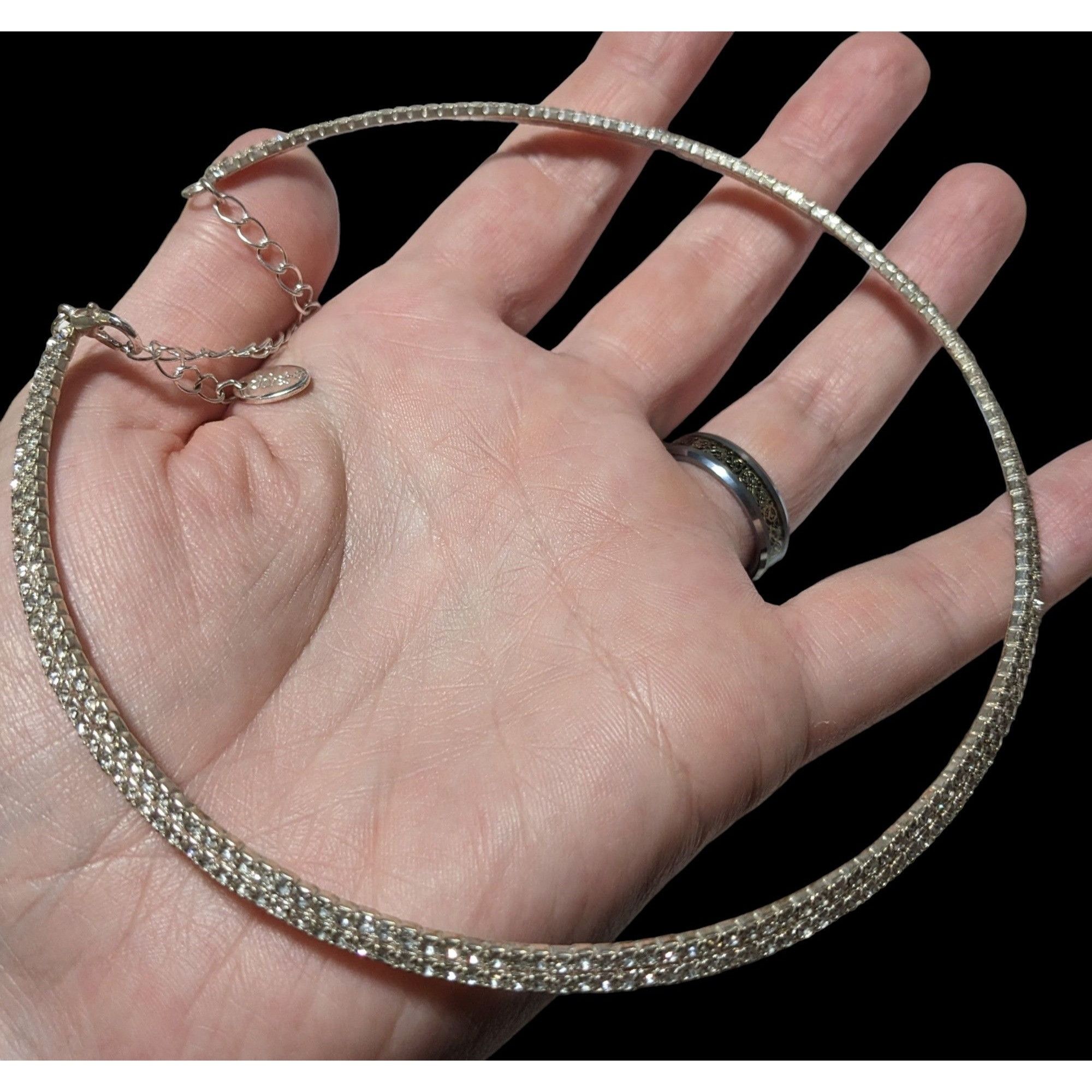 Other Claire's Y2K Silver Rhinestone Collar Necklace Size ONE SIZE - 3 Thumbnail
