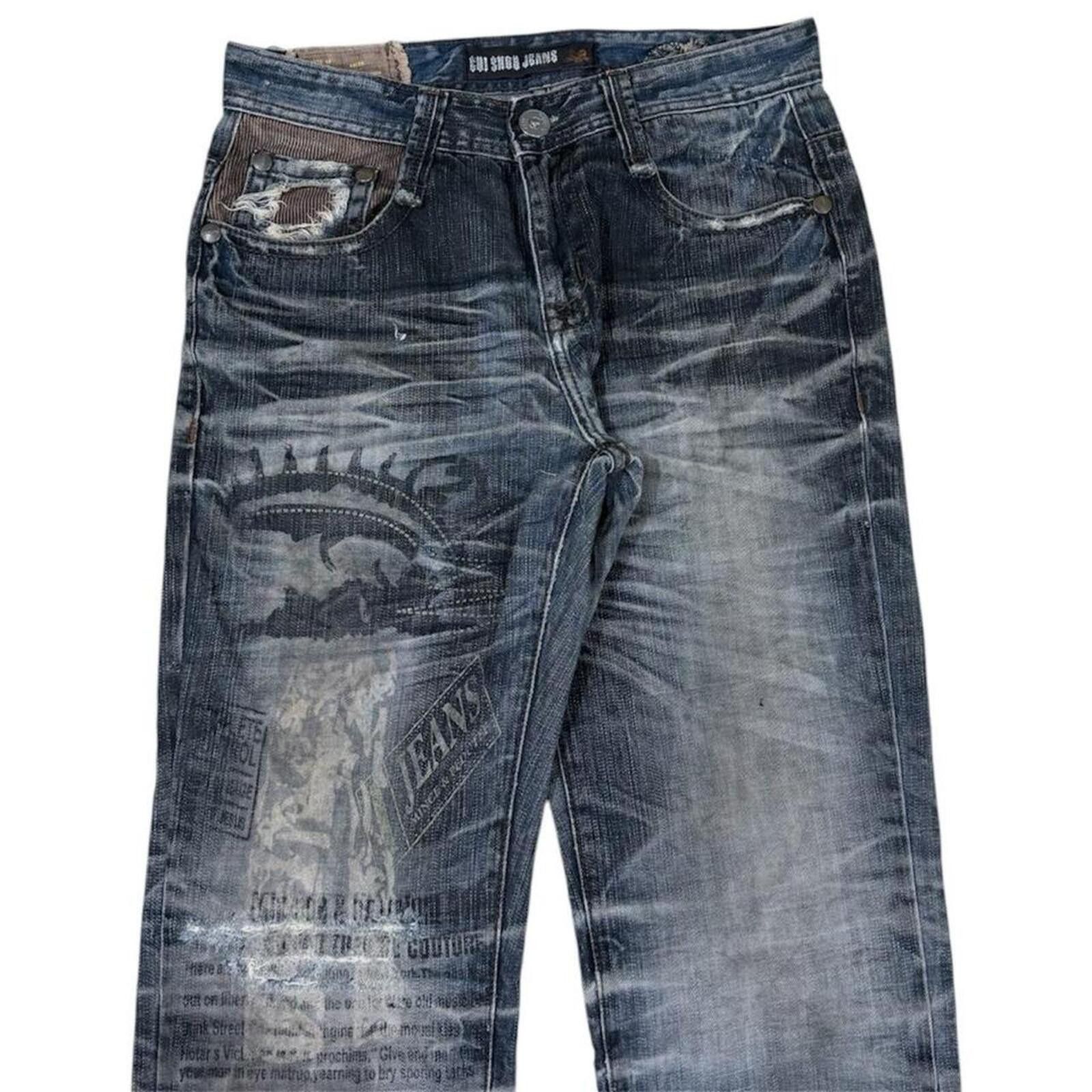True Religion Vintage Cui Shou unique Dirty shade denim jeans Size US 31 - 4 Thumbnail