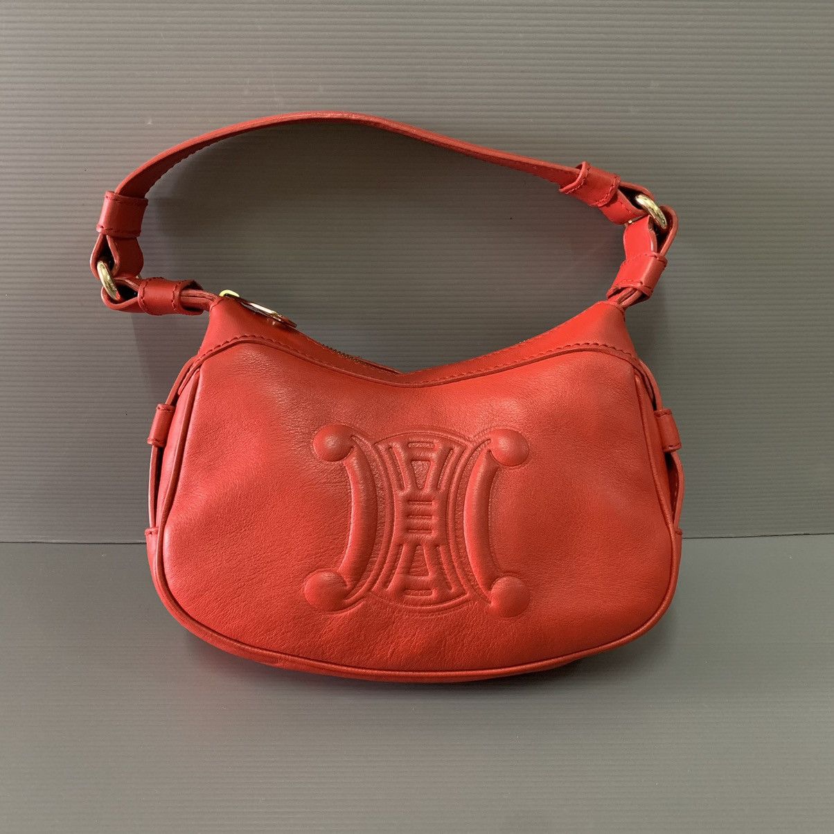 Celine Celine Hobo Pochette Red Leather Dinner Pre-Owned Bag Size ONE SIZE - 1 Thumbnail