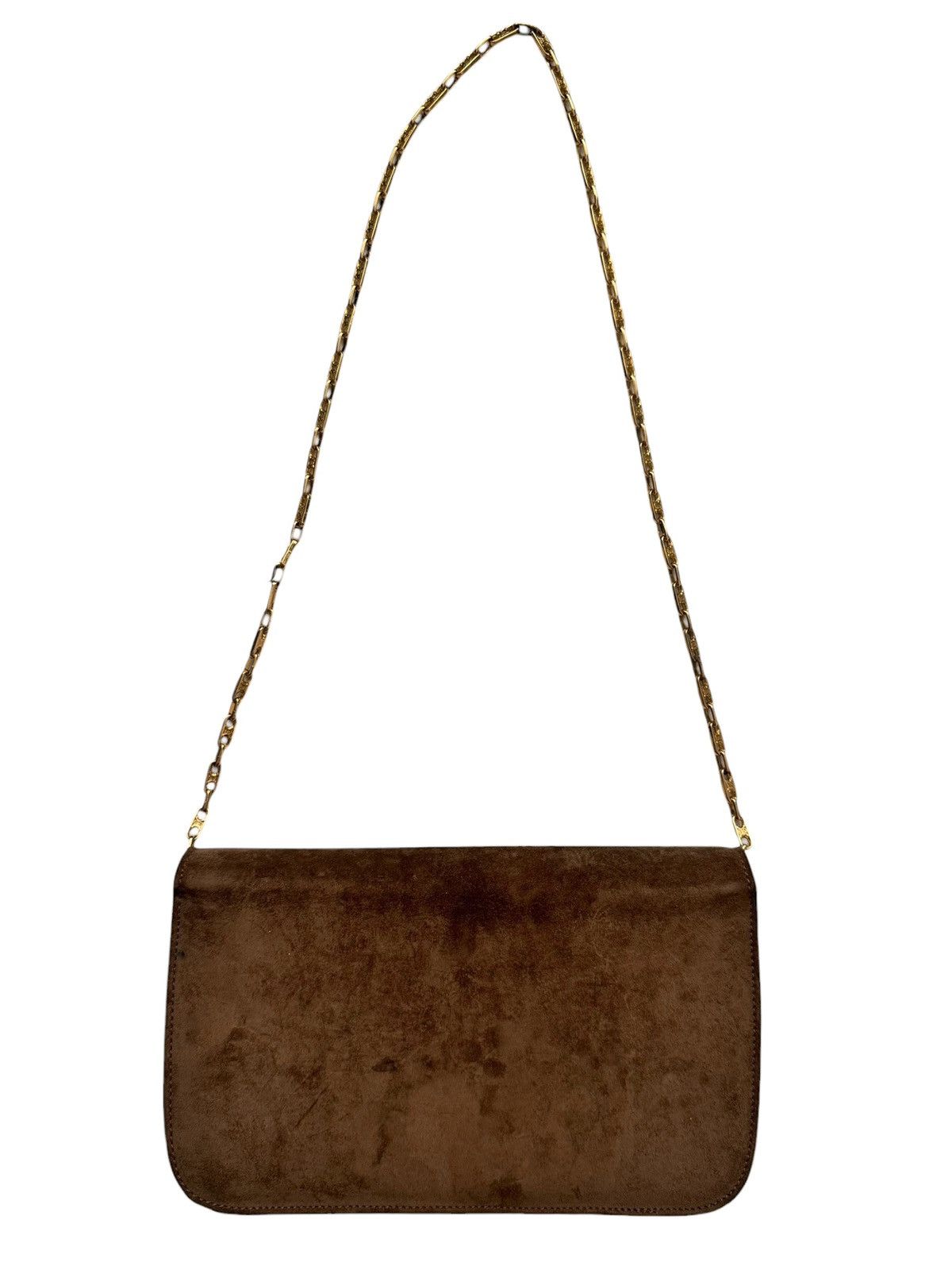 Celine OG Triomphe Chain Brown Suede Envelope Bag Size ONE SIZE - 3 Thumbnail