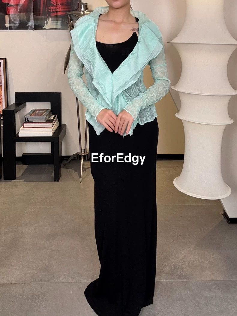 Issey Miyake issey miyake size:2 Light green pleated coat Size XXS / US 00 / IT 34 - 4 Thumbnail