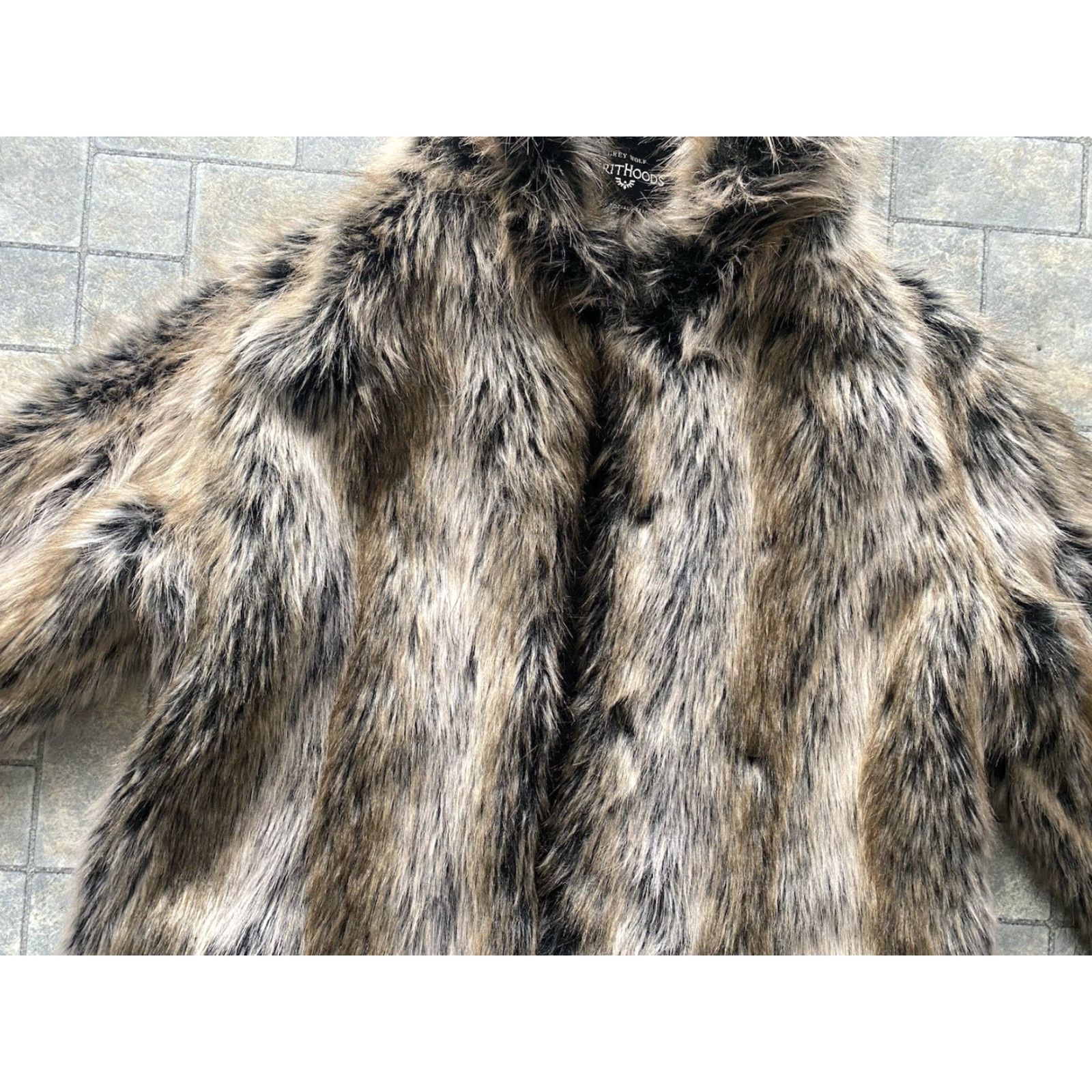 Vintage SpiritHoods Authentic Grey Wolf Classic Faux Fur Coat With Ears Unisex Small Size S / US 4 / IT 40 - 4 Thumbnail