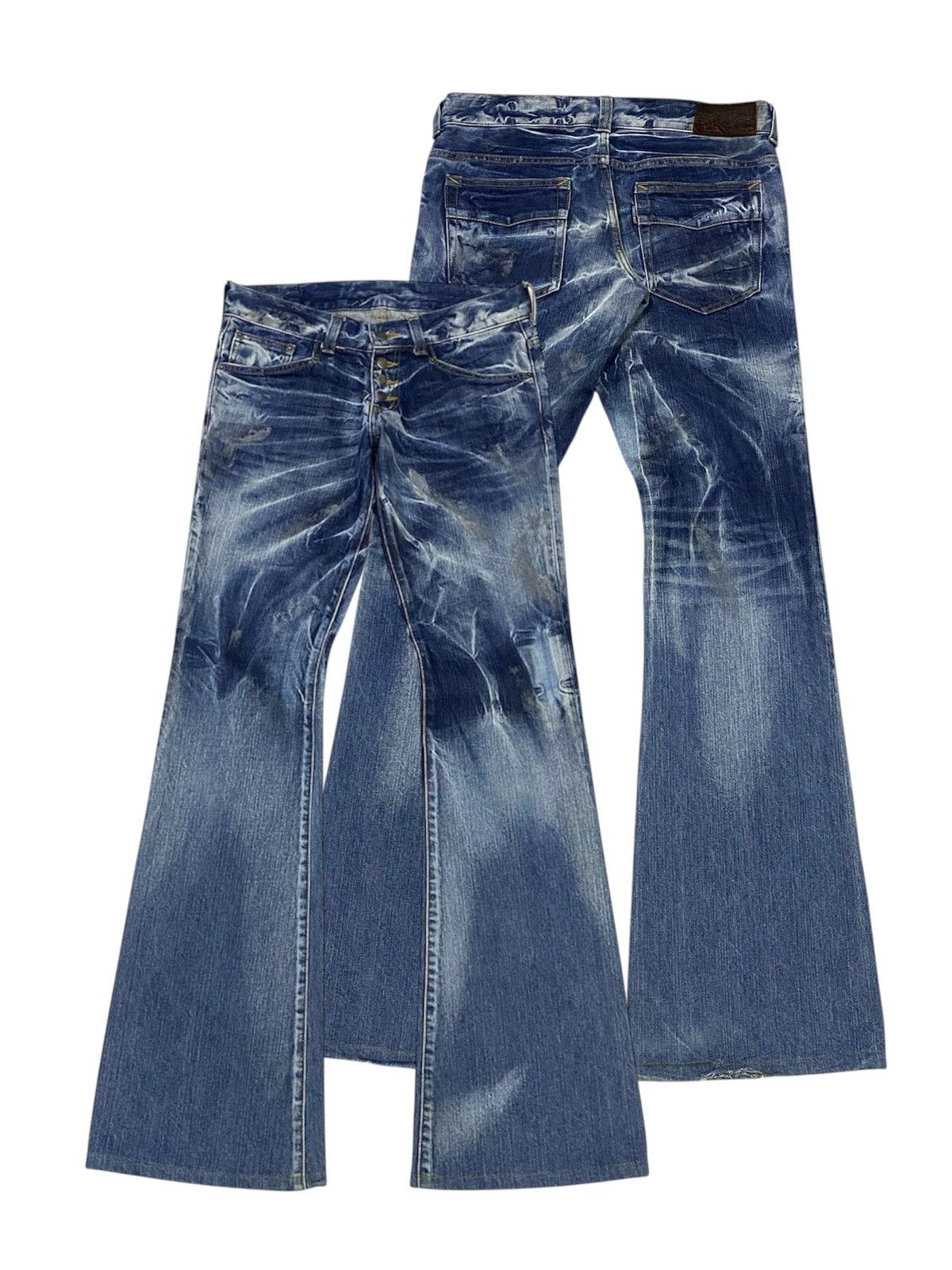 Tornado Mart 💃 Tornado Mart Flare Mudwash Whiskers Denim Pants Size US 30 / EU 46 - 1 Thumbnail