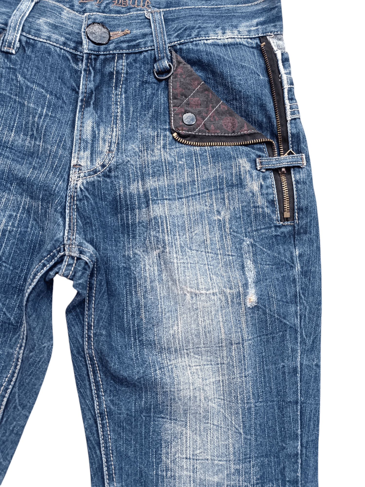 Japanese Brand FLARED 🔥 BLOW BY BLUE FLASH FADED JEANS Size US 31 - 9 Thumbnail