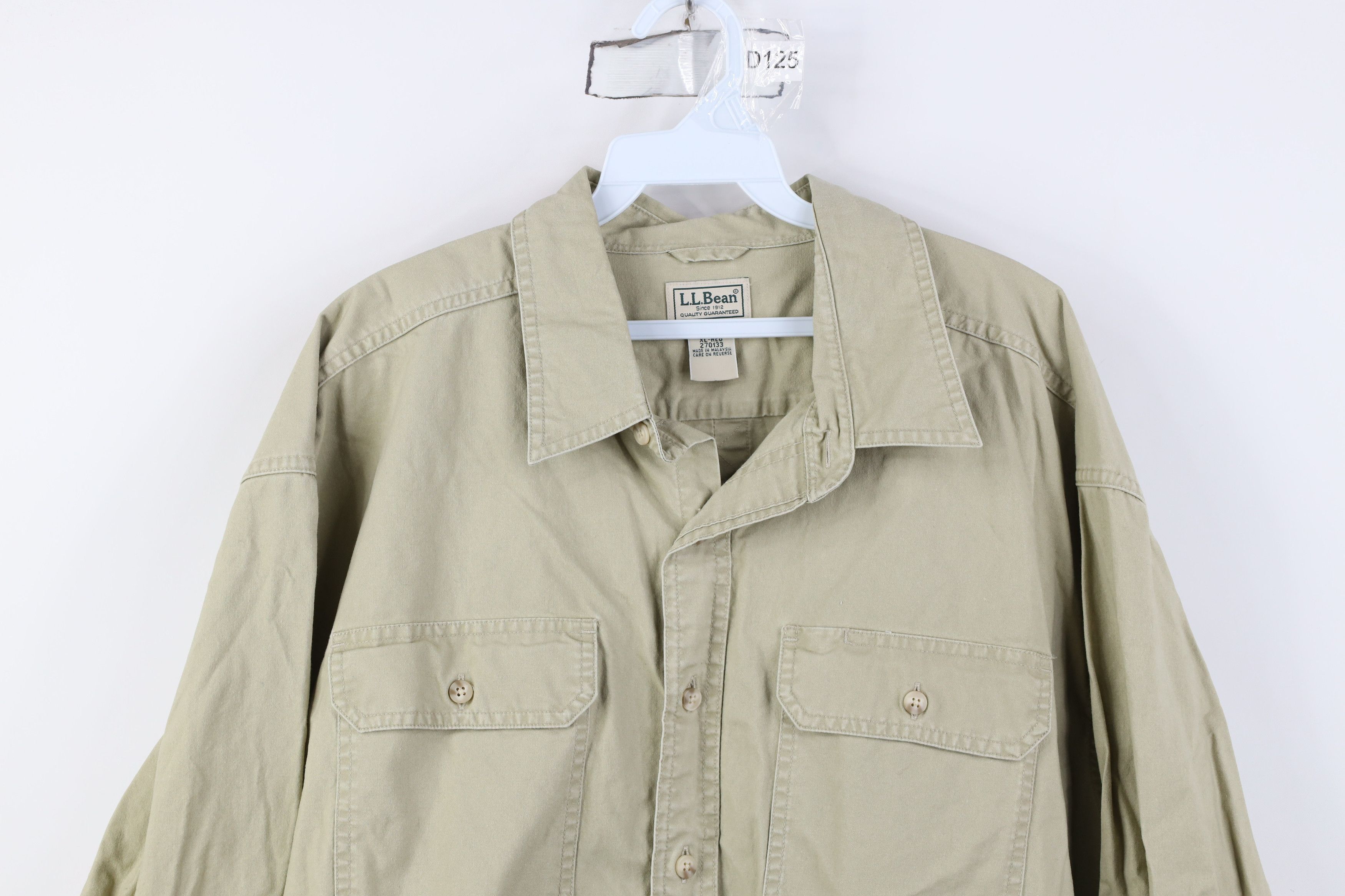 L.L. Bean Vintage 90s LL Bean Safari Bush Button Shirt Beige Cotton Size US XL / EU 56 / 4 - 2 Thumbnail