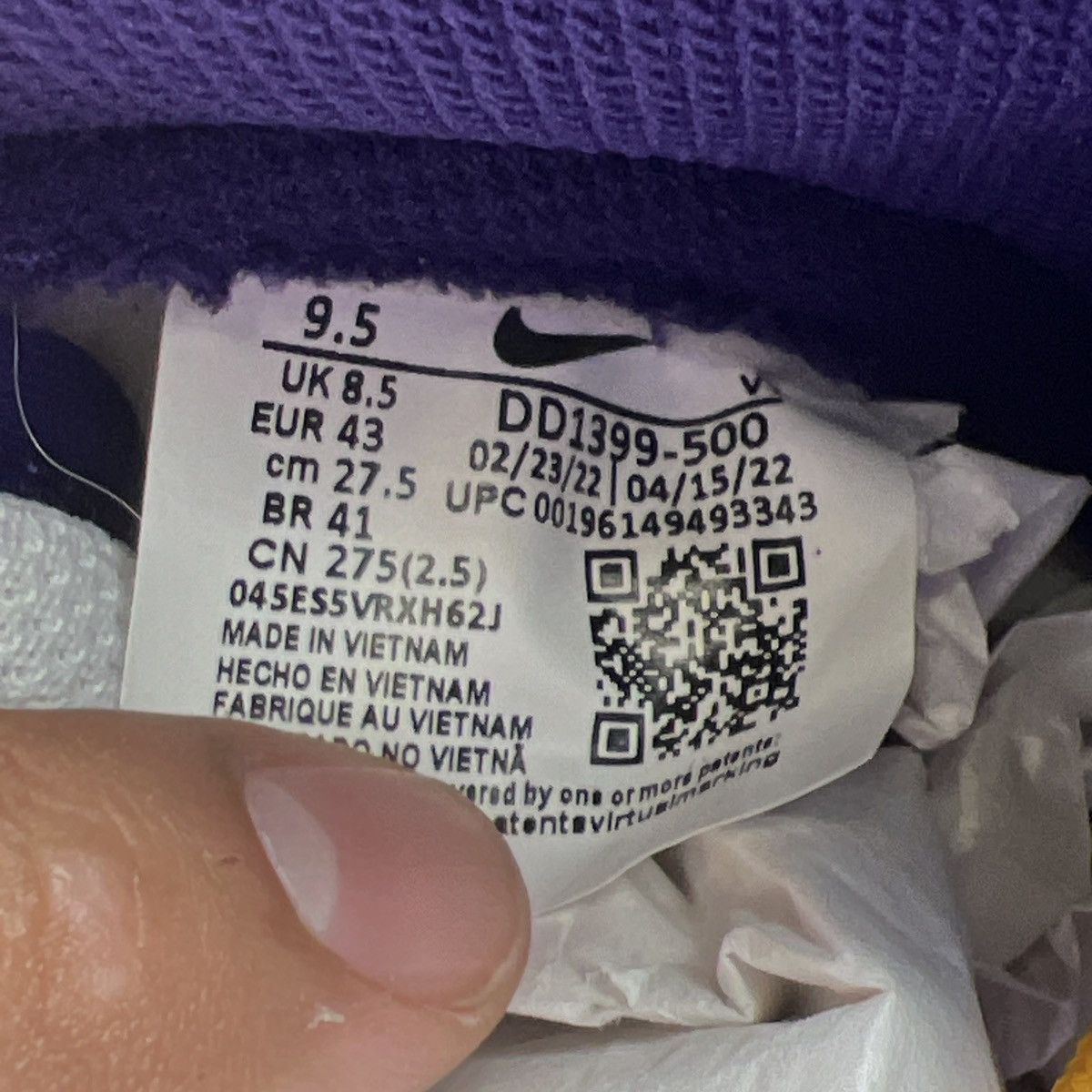 Nike Nike dunk high lakers Size US 9.5 / EU 42-43 - 9 Thumbnail