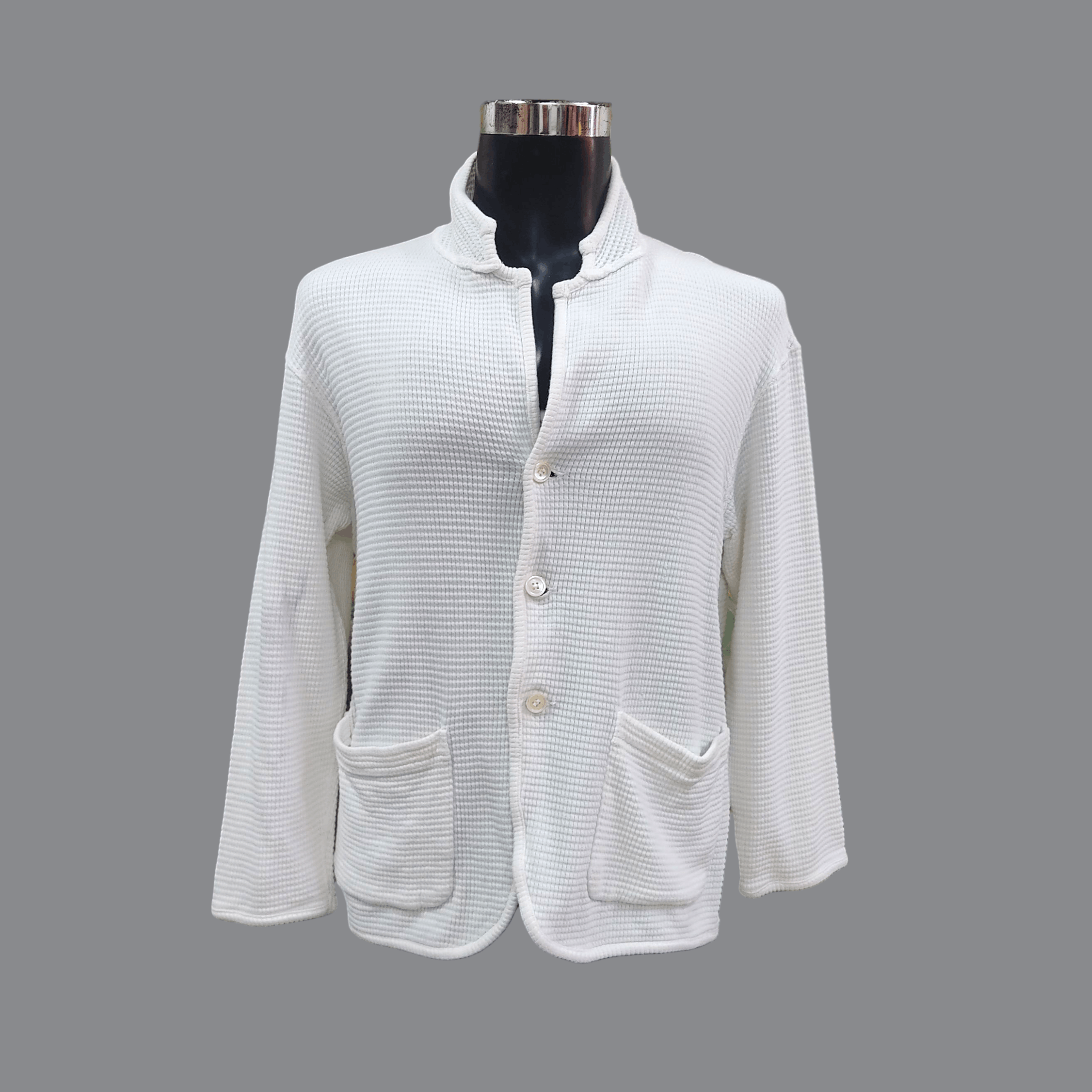 Comme des Garcons CDG Waffle Knit Button Up Cardigan Jacket Size US L / EU 52-54 / 3 - 1 Thumbnail