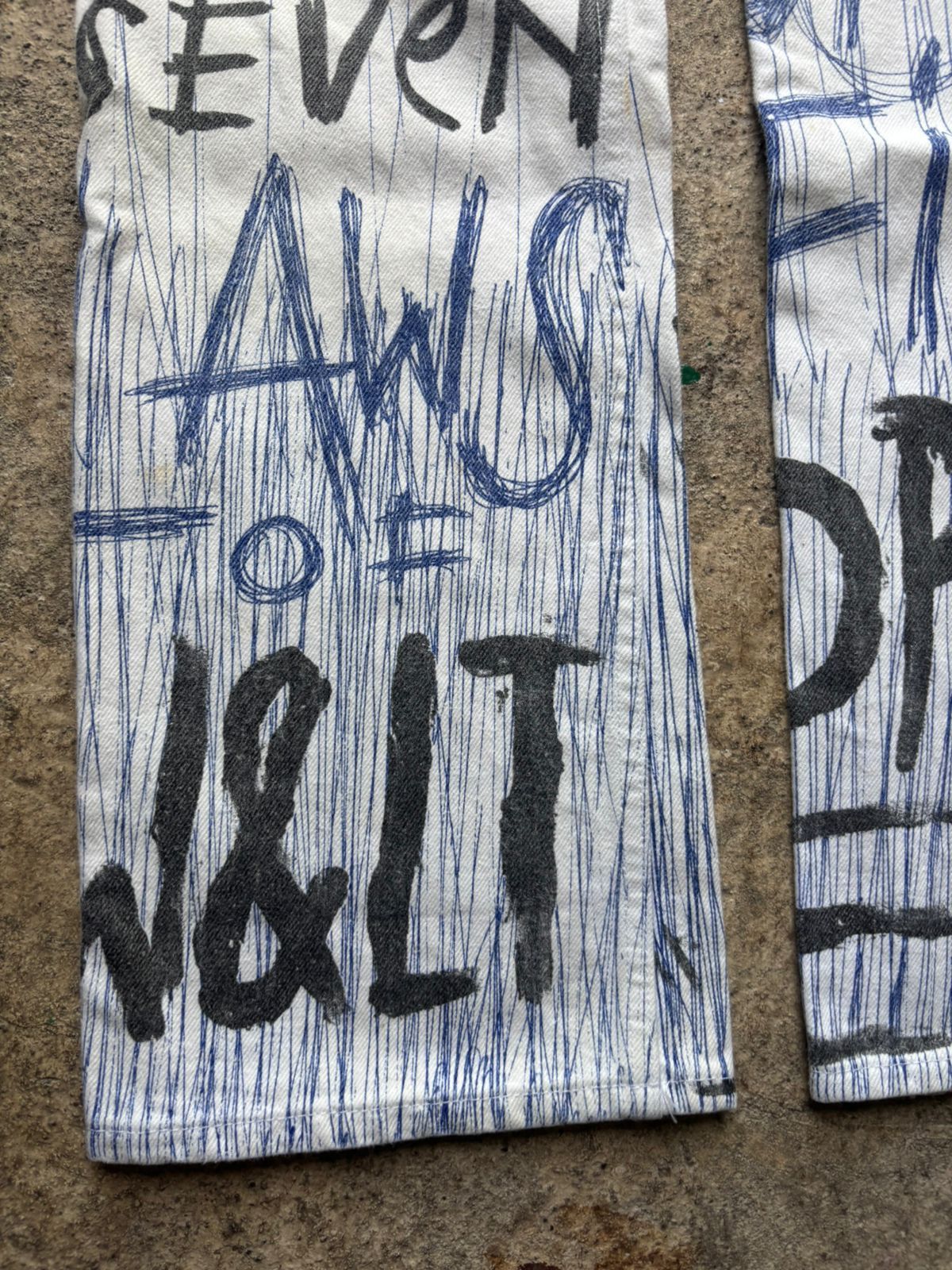 Walter Van Beirendonck W&LT SS1998 'Fetish For Beauty' Pen Denim Jeans Size US 27 - 6 Thumbnail