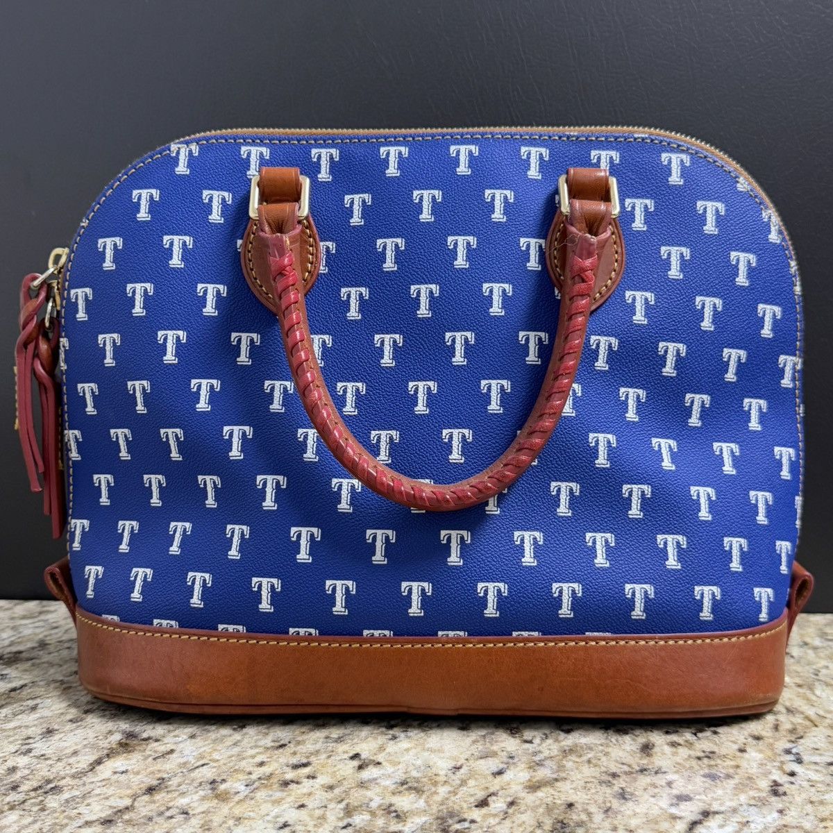 Dooney & Bourke × MLB Texas Rangers Dooney & Bourke MLB Domed Zip Satchel Purse Size ONE SIZE - 2 Thumbnail