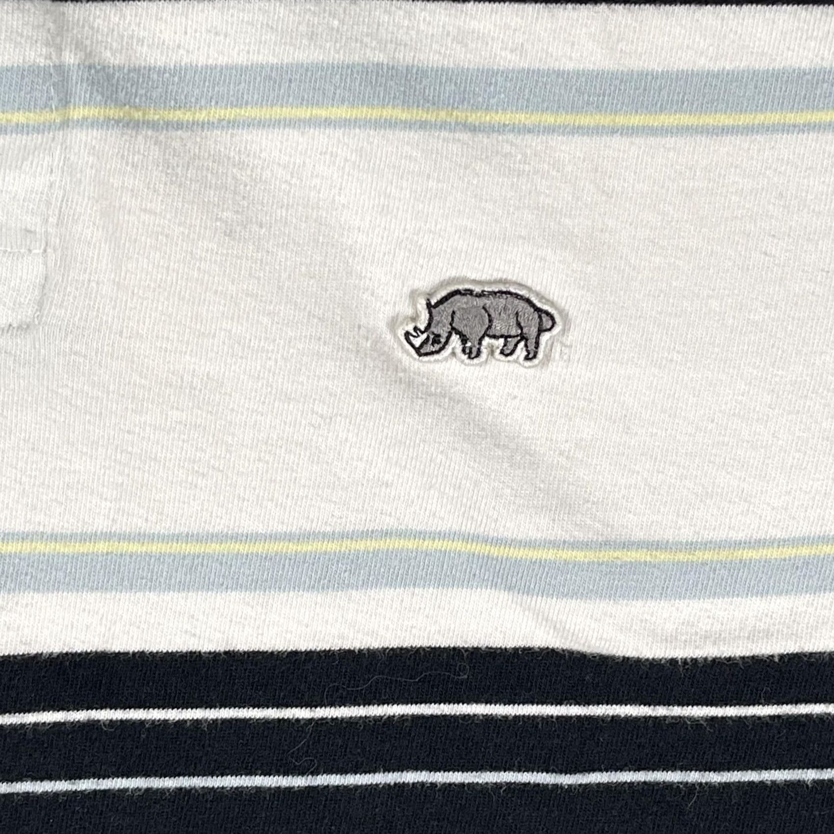 Ecko Unltd. Ecko Unltd Polo Shirt Mens 2XL Blue White Striped Rhino Logo Cotton Short Sleeve Size US XXL / EU 58 / 5 - 4 Thumbnail