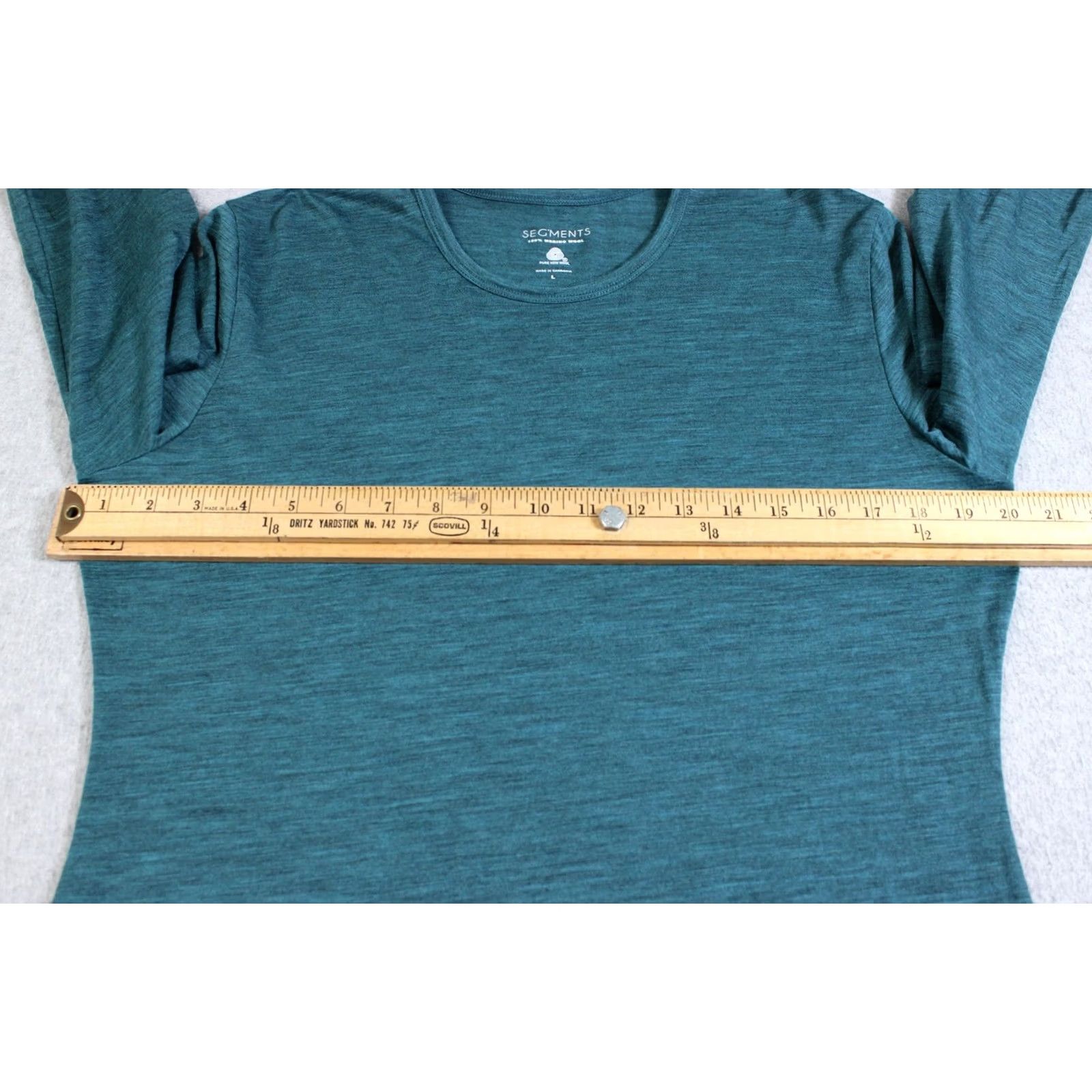 Layer 8 Segments Merino Wool Shirt Womens Large Green Long Sleeve Base Layer Outdoor Size L / US 10 / IT 46 - 6 Thumbnail