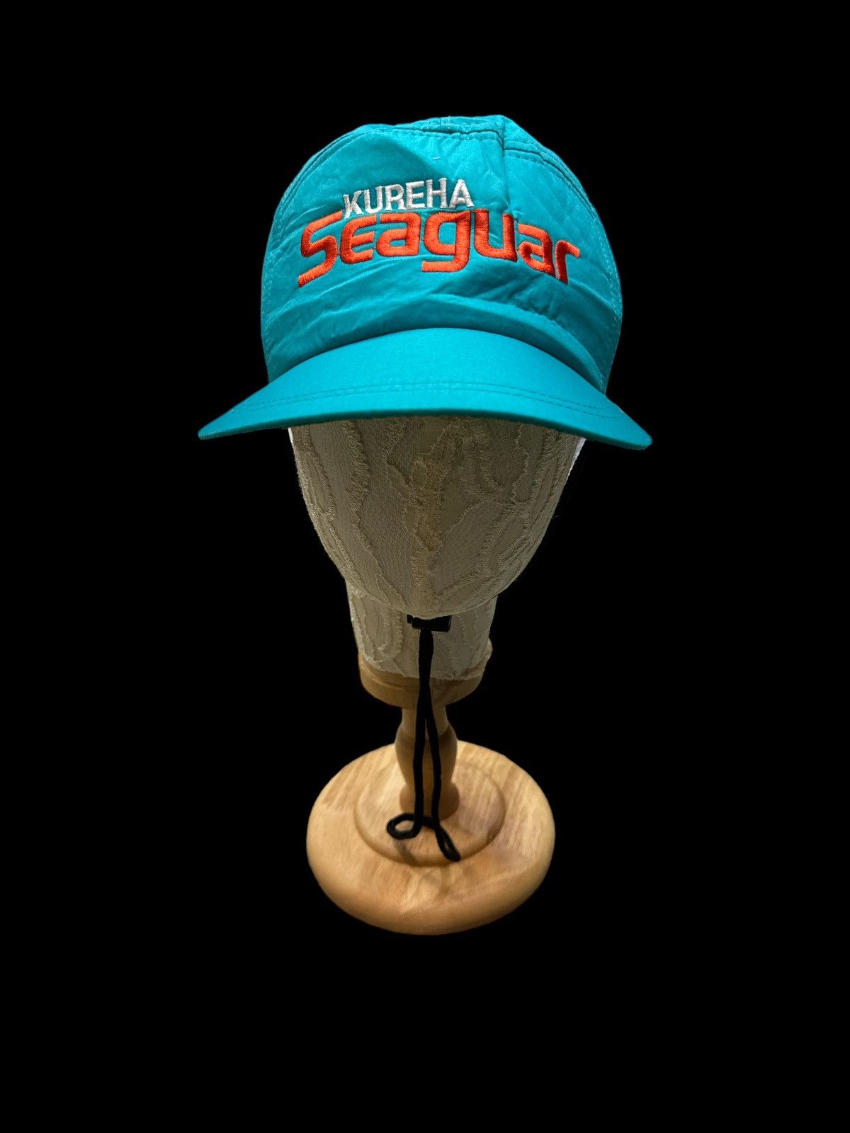 Japanese Brand VINTAGE KUREHA SEAGUAR 7 PANEL NYLON ADJUSTABLE CAP Size ONE SIZE - 4 Thumbnail