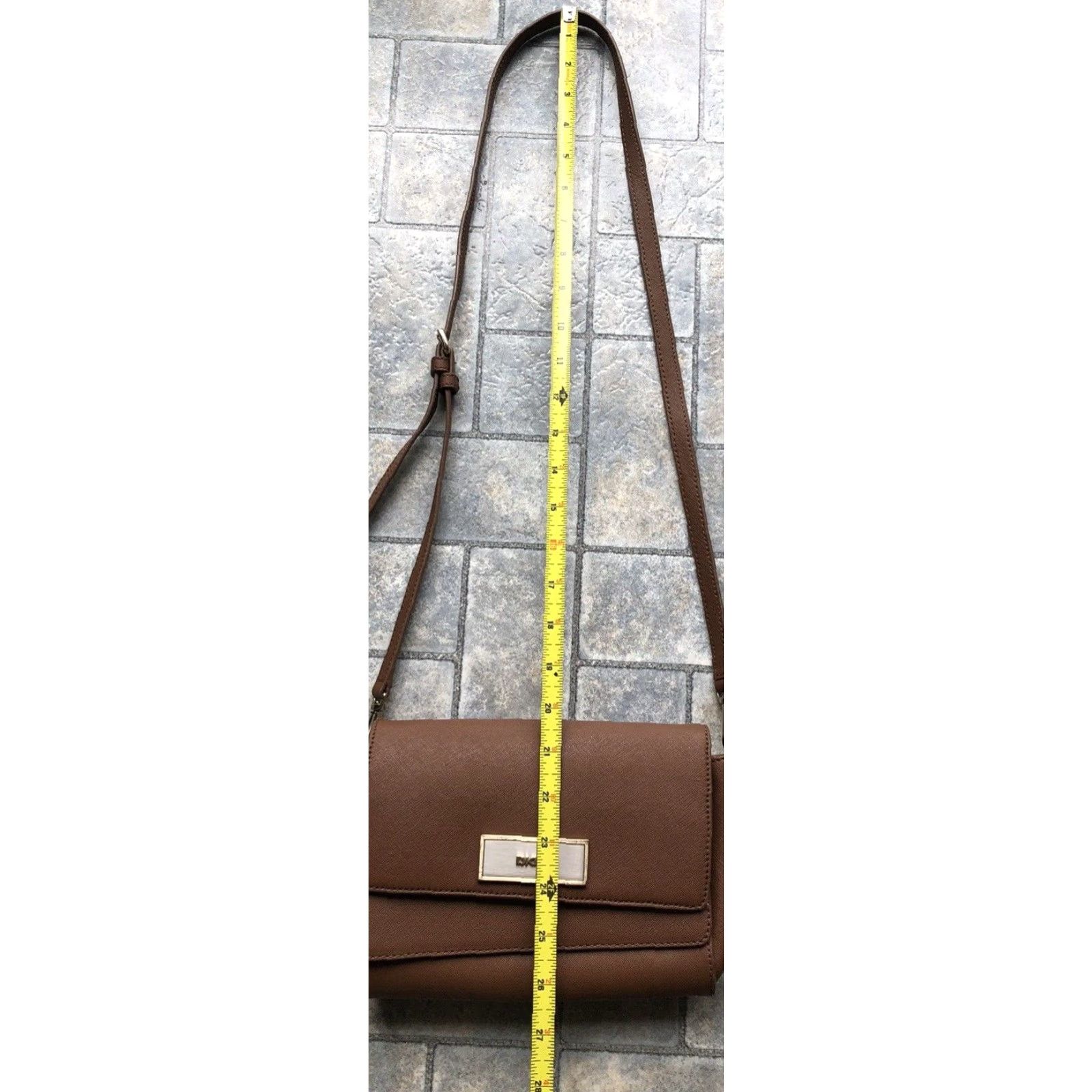 DKNY DKNY Purse Shoulder Bag Brown 4042 100% Genuine Leather 9in x 6in With Strap Womens Vintage? (No N/A) Size ONE SIZE - 5 Thumbnail