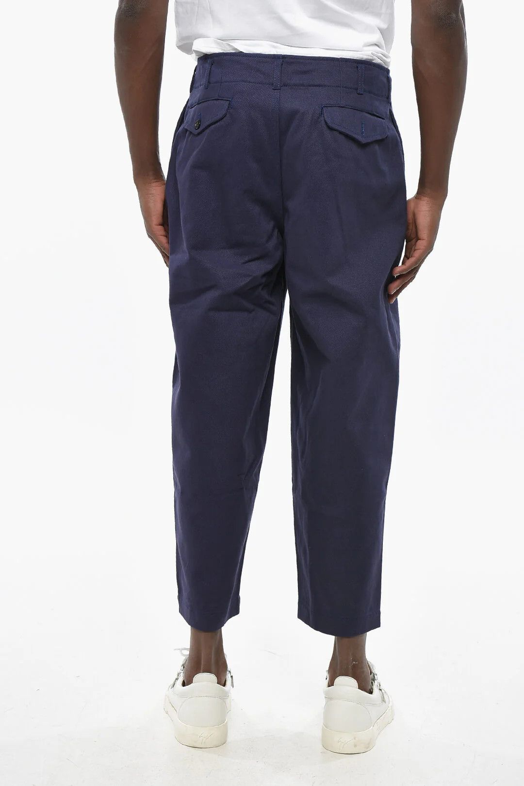 Comme des Garcons og1mm0426Solid-Colour Double-Pleat Pant in Blue Size US 32 / EU 48 - 2 Thumbnail