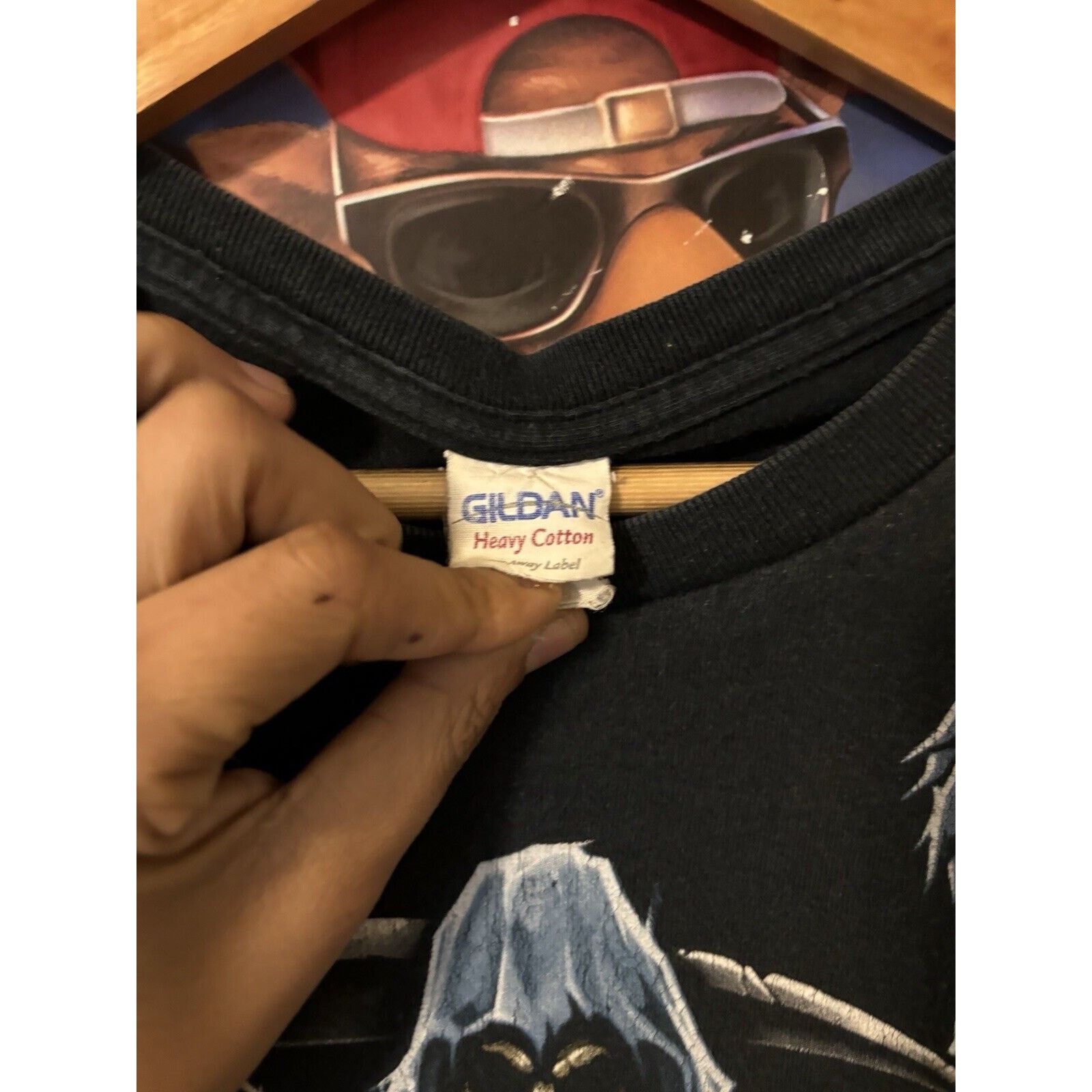 Gildan Vintage Grim Reaper Y2k Faded Black Blank Shirt Sz L Gildan Size US L / EU 52-54 / 3 - 4 Thumbnail